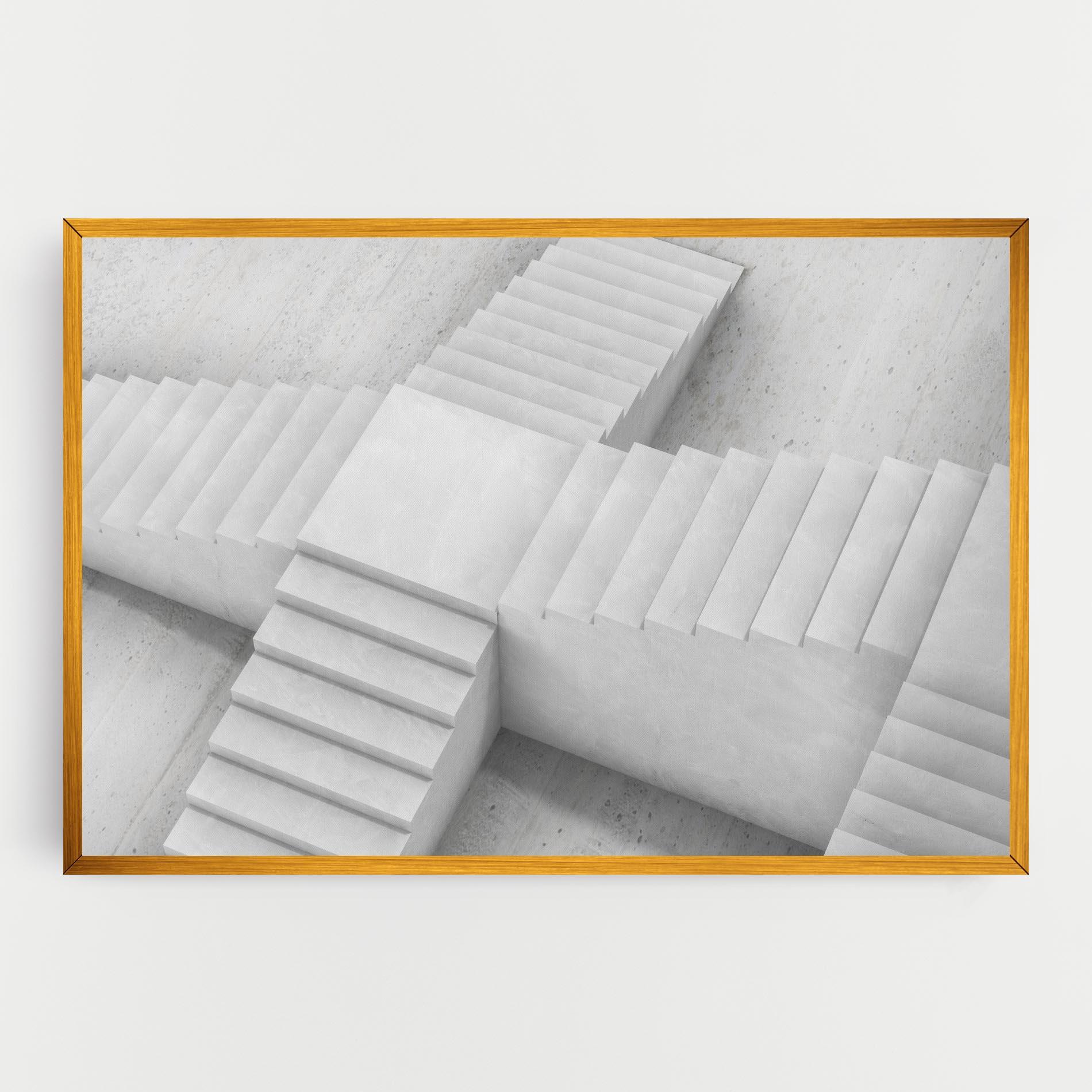 Tablou Canvas White X Stairway mockup 0