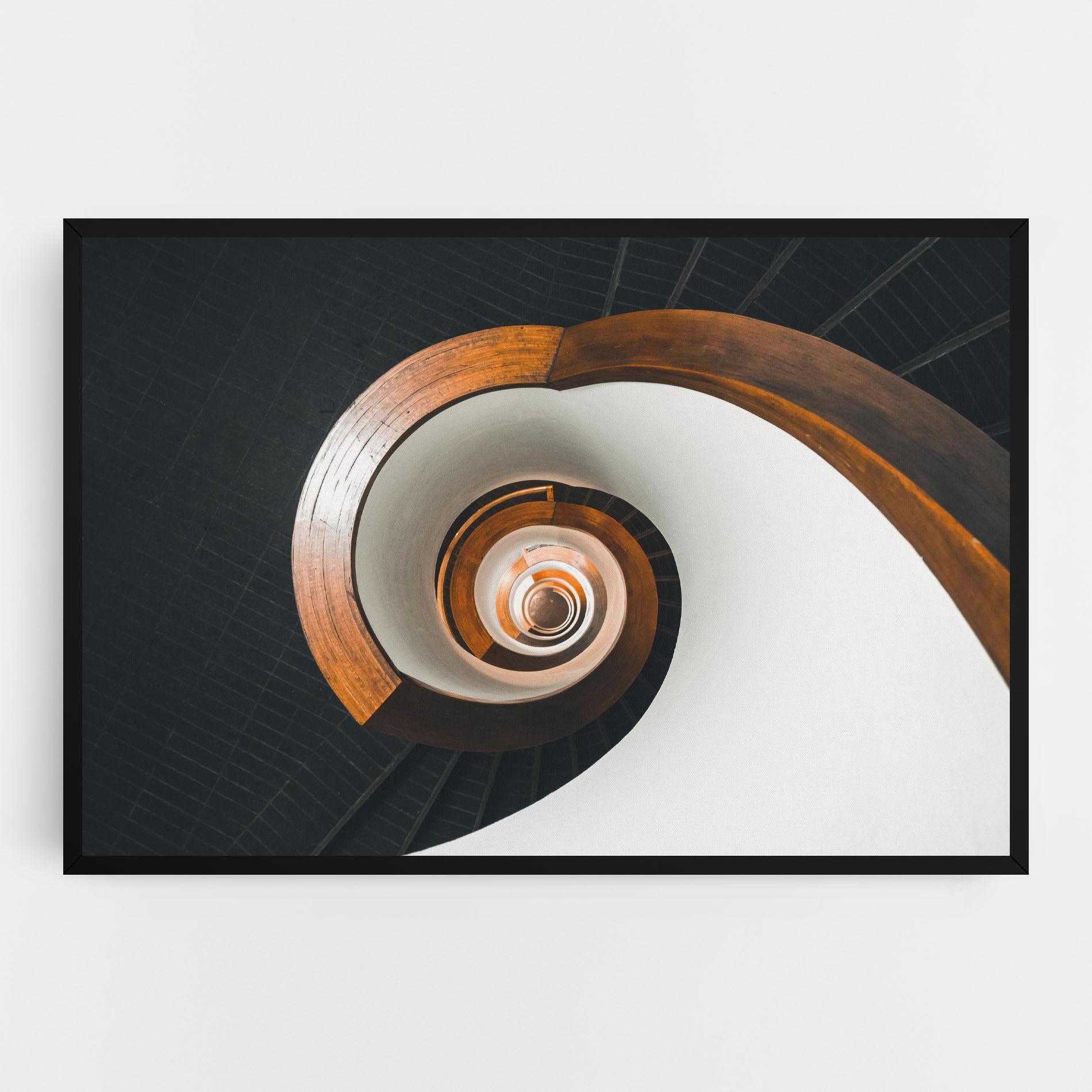 Tablou Canvas Black Spiral Stairs mockup 0