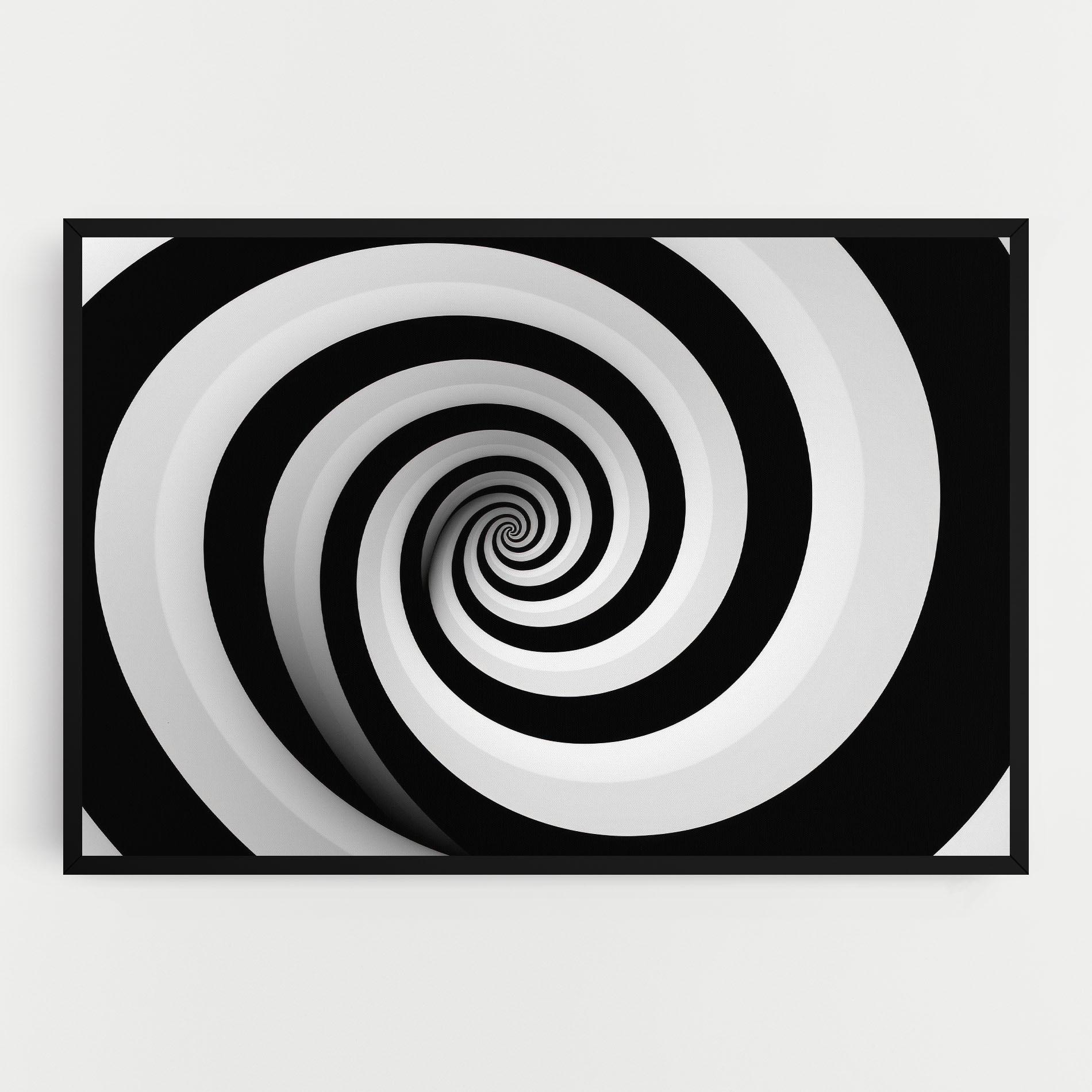 Tablou Canvas Black White Spiral mockup 0