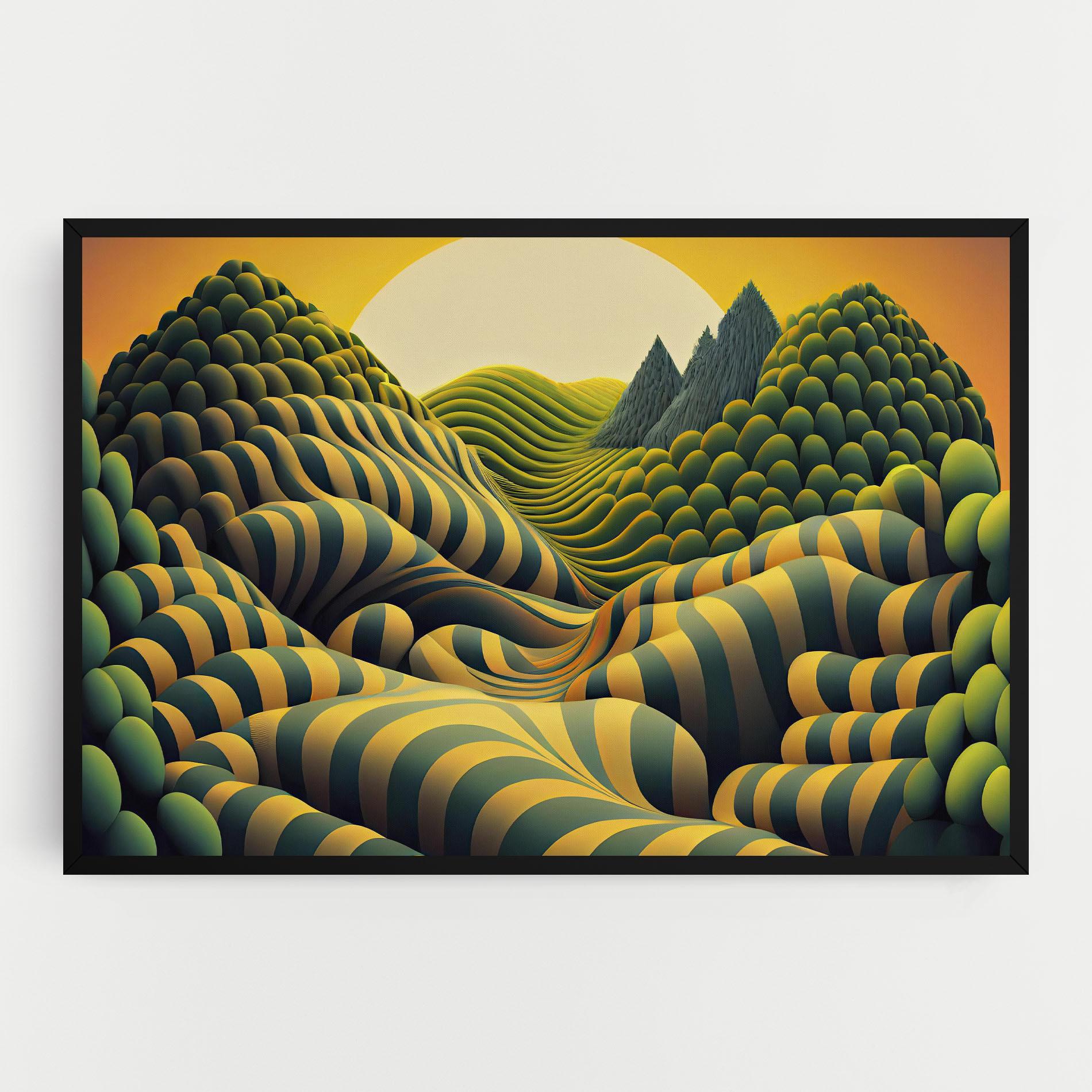 Tablou Canvas Green Yellow View mockup 0