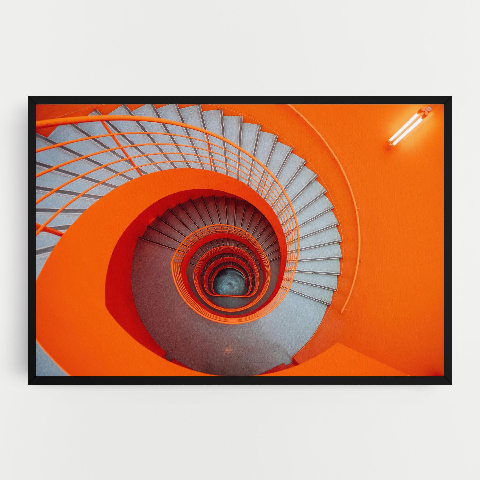 Tablou Canvas Grey Orange Stairs mockup 0