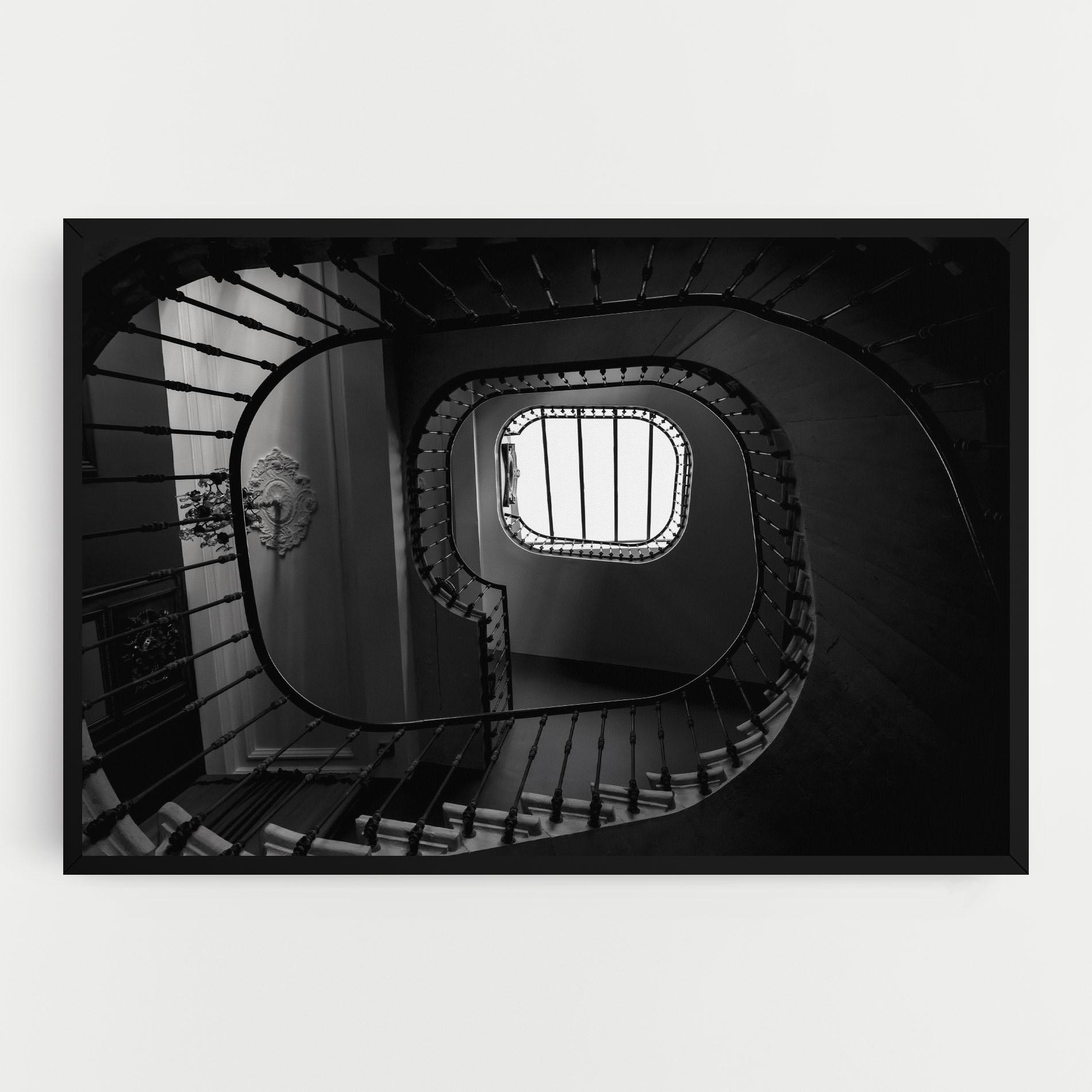Tablou Canvas Greyscale Staircase mockup 0