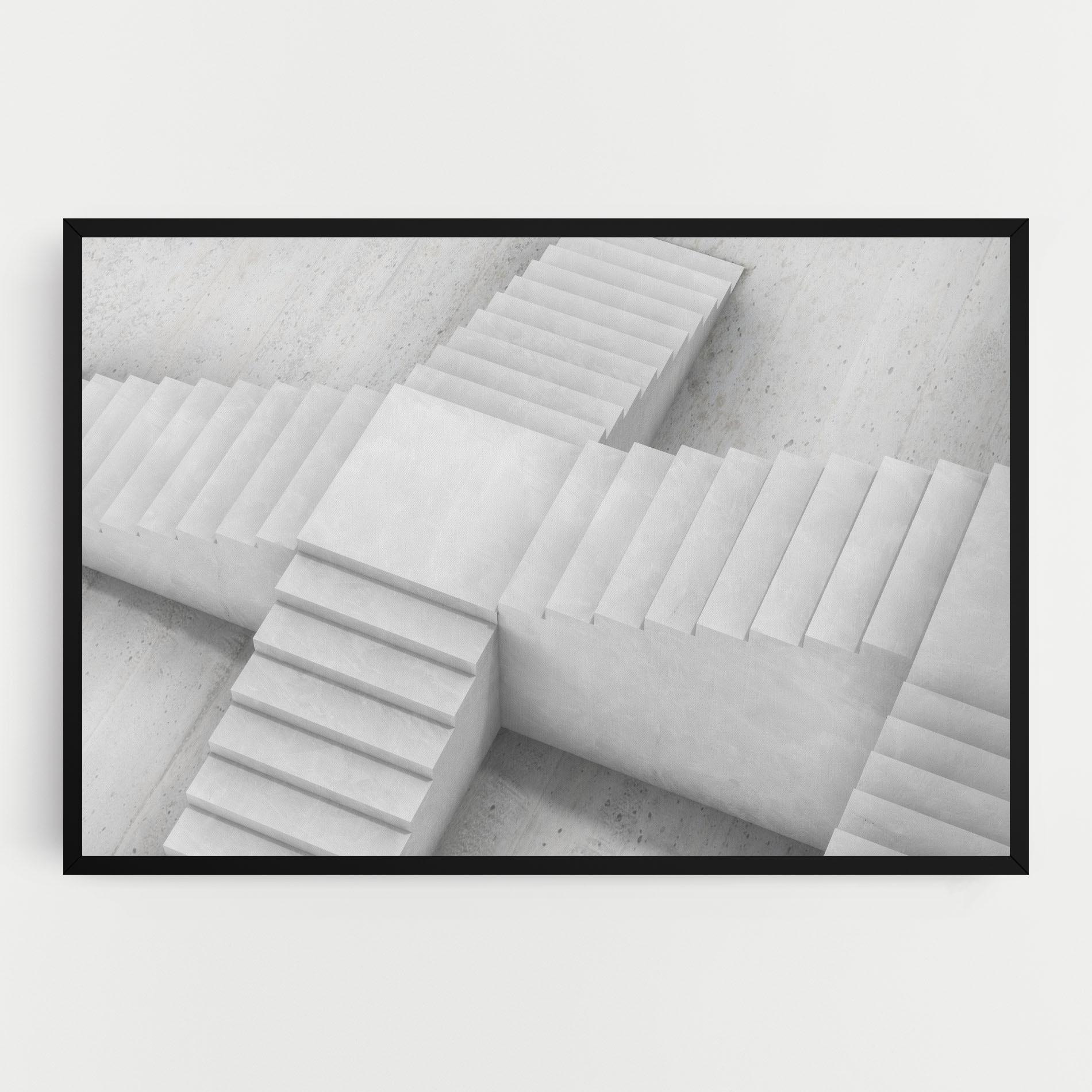 Tablou Canvas White X Stairway mockup 0