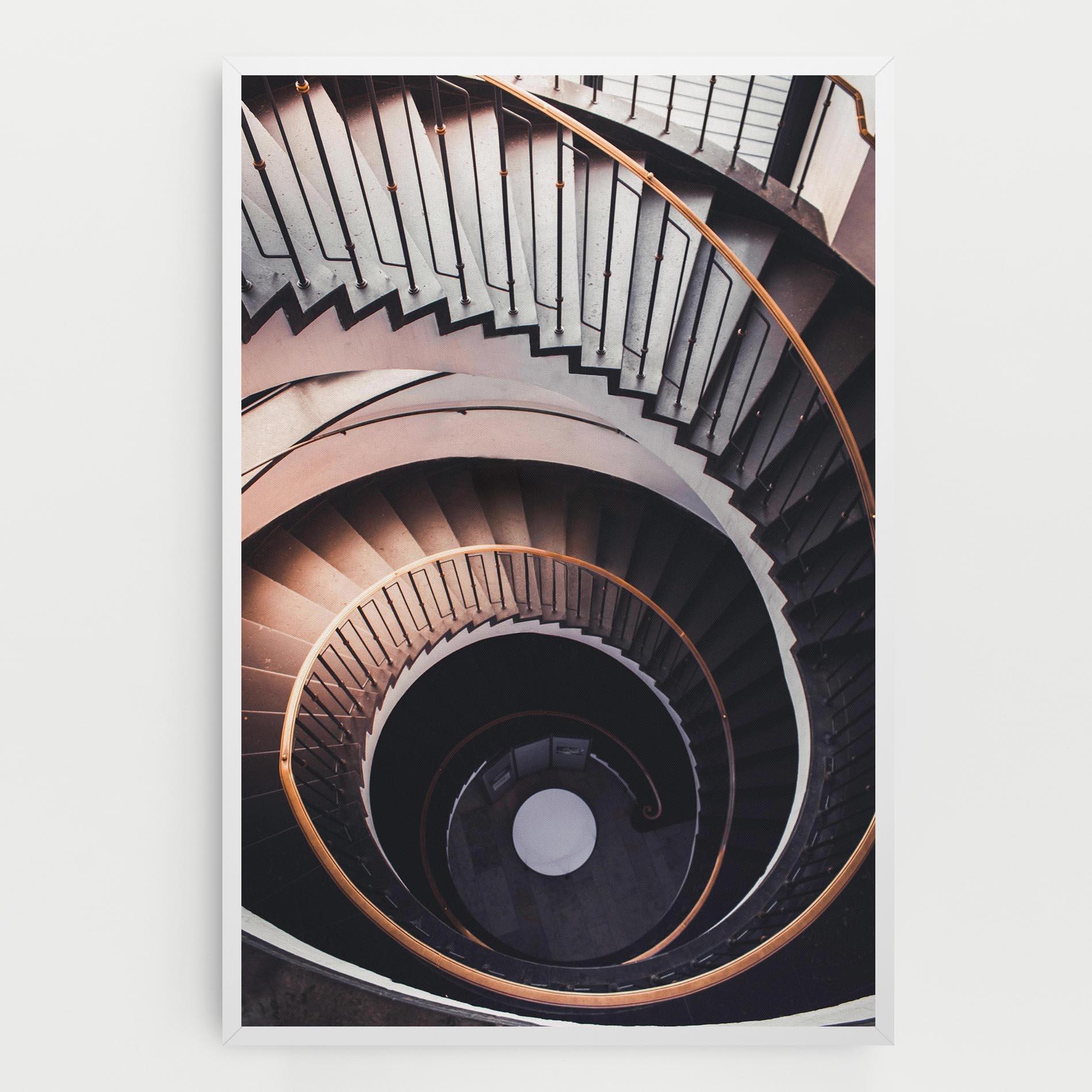 Tablou Canvas Grey Stairs Spiral mockup 0