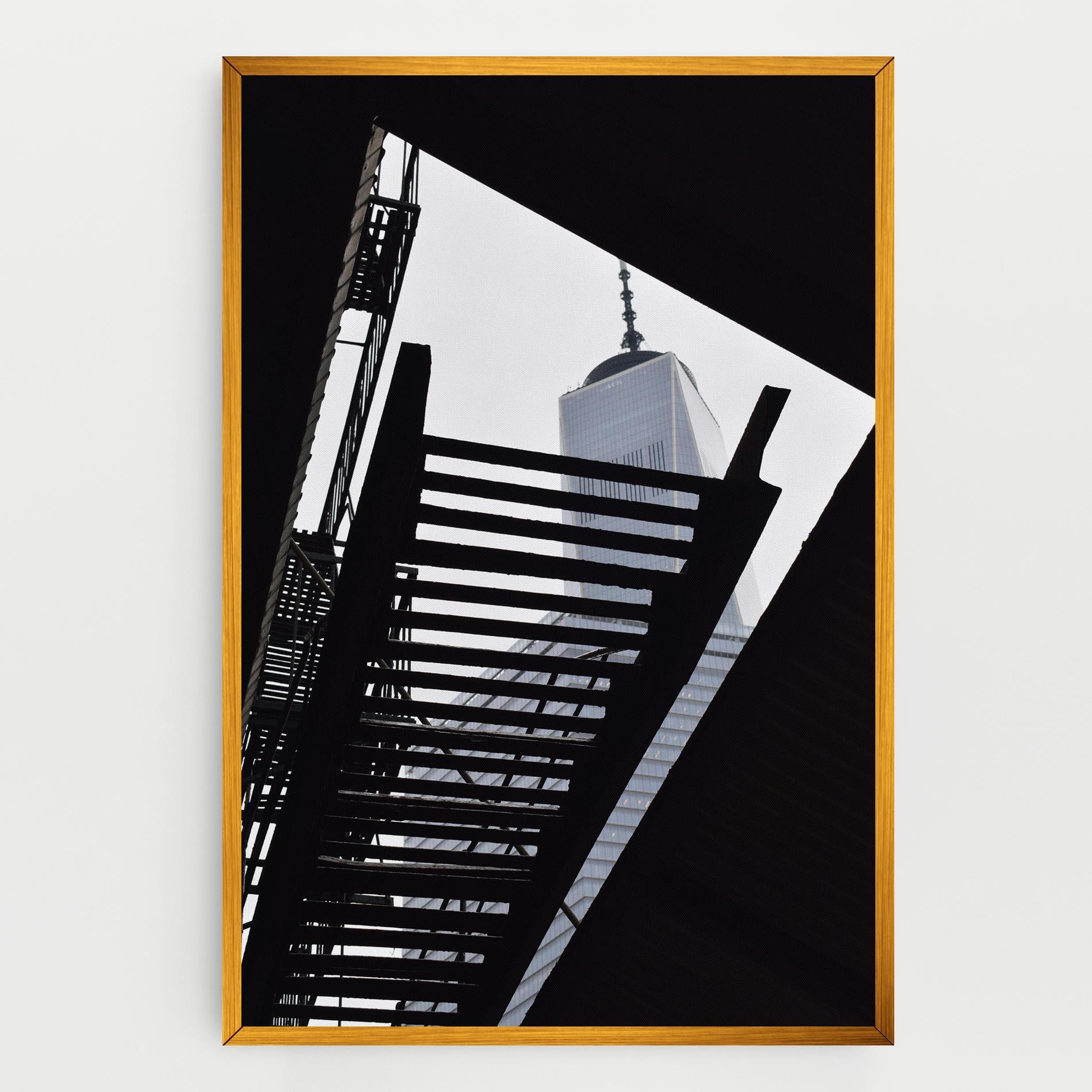 Tablou Canvas Black Stairs Floating mockup 0