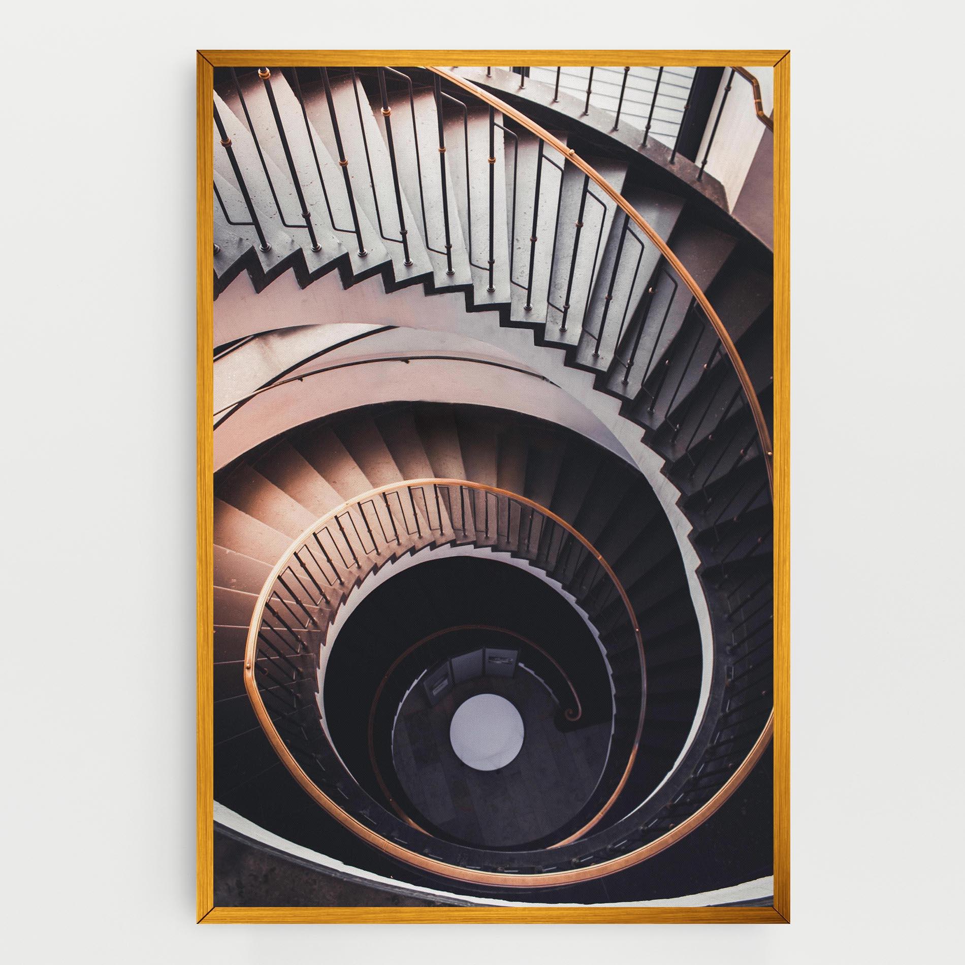 Tablou Canvas Grey Stairs Spiral mockup 0