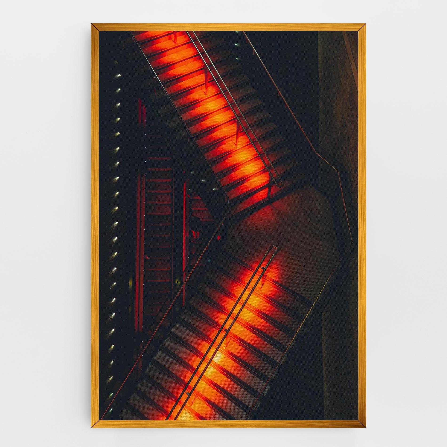 Tablou Canvas Orange Light Stairs mockup 0