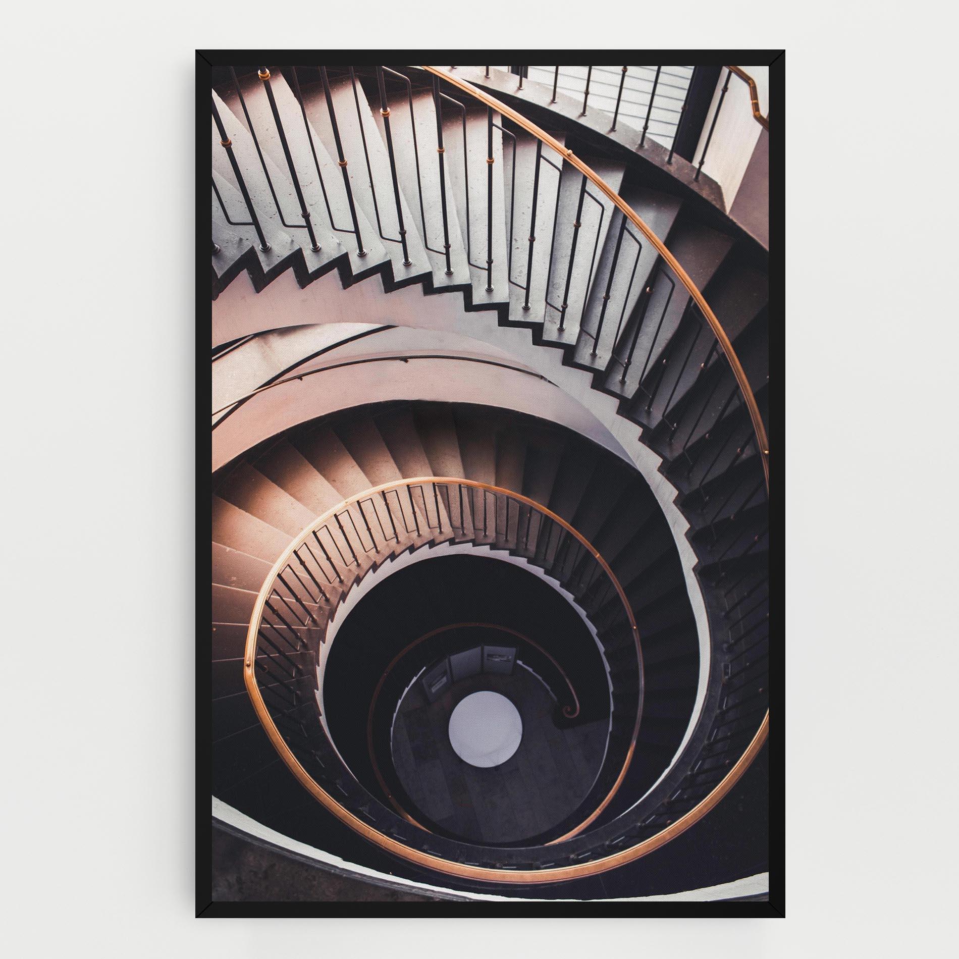 Tablou Canvas Grey Stairs Spiral mockup 0