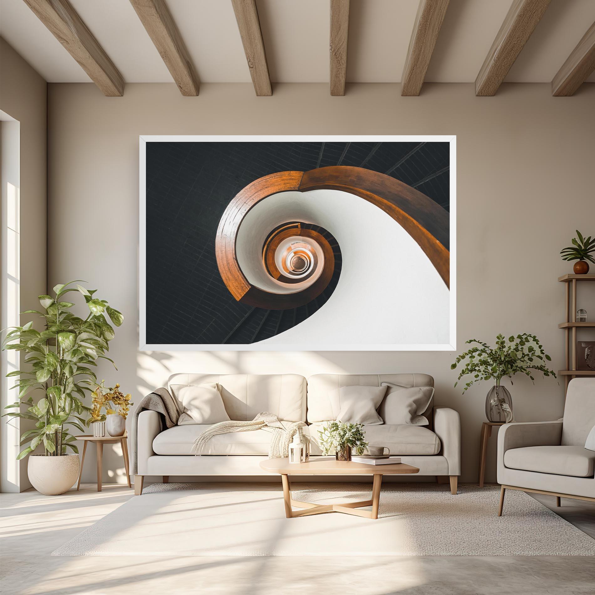 Tablou Canvas Black Spiral Stairs mockup 6