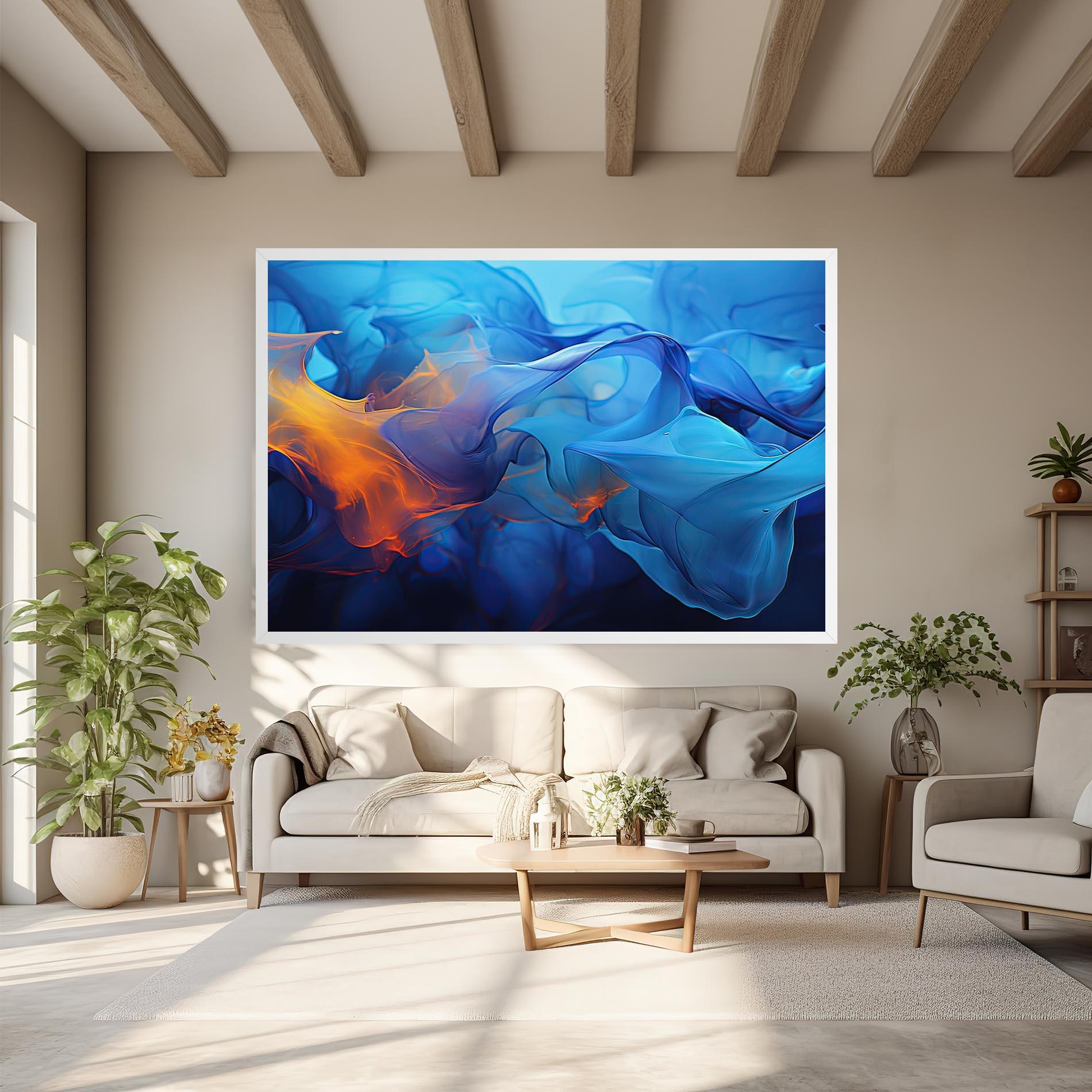 Tablou Canvas Blue Orange Floating mockup 6