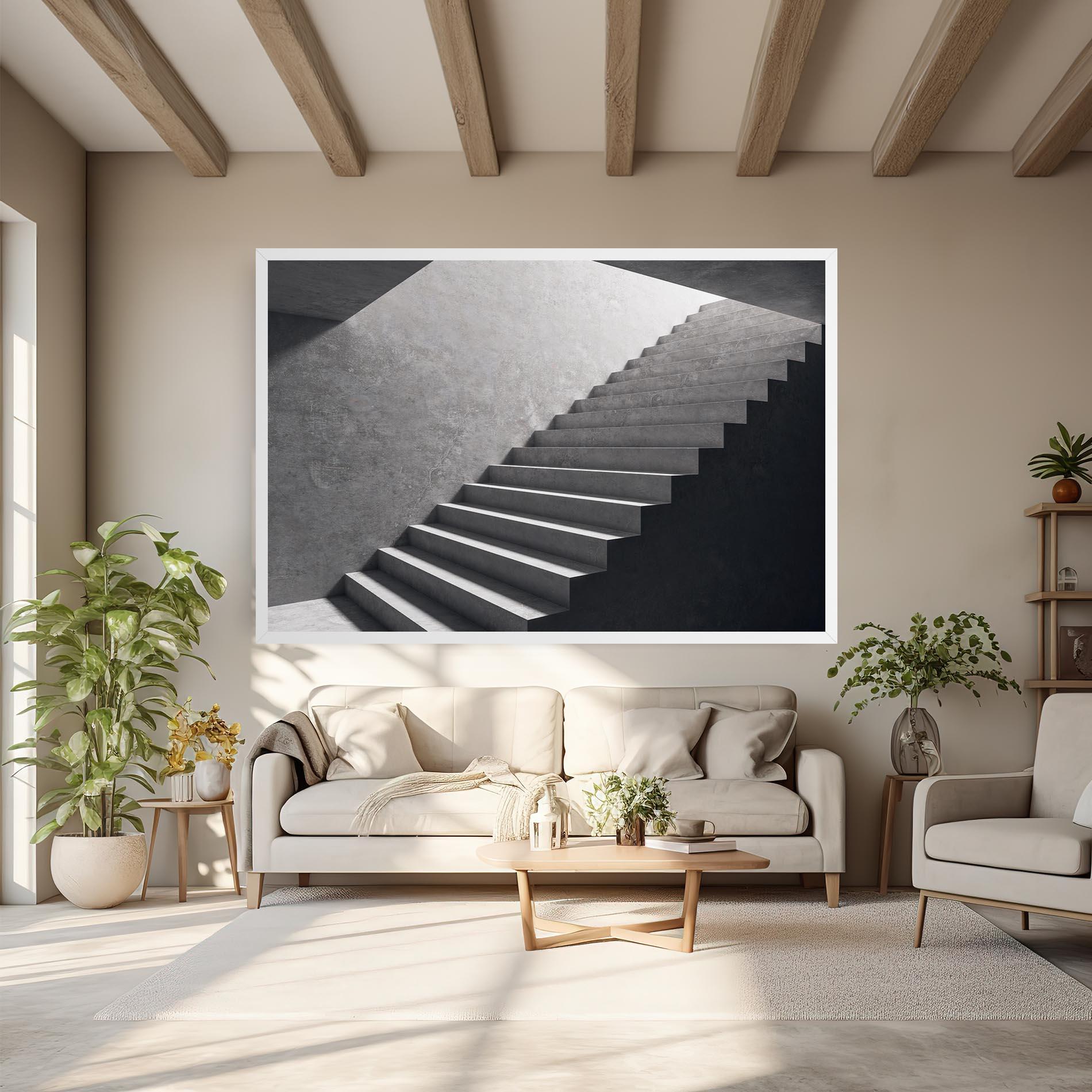 Tablou Canvas Concrete Stairs mockup 6
