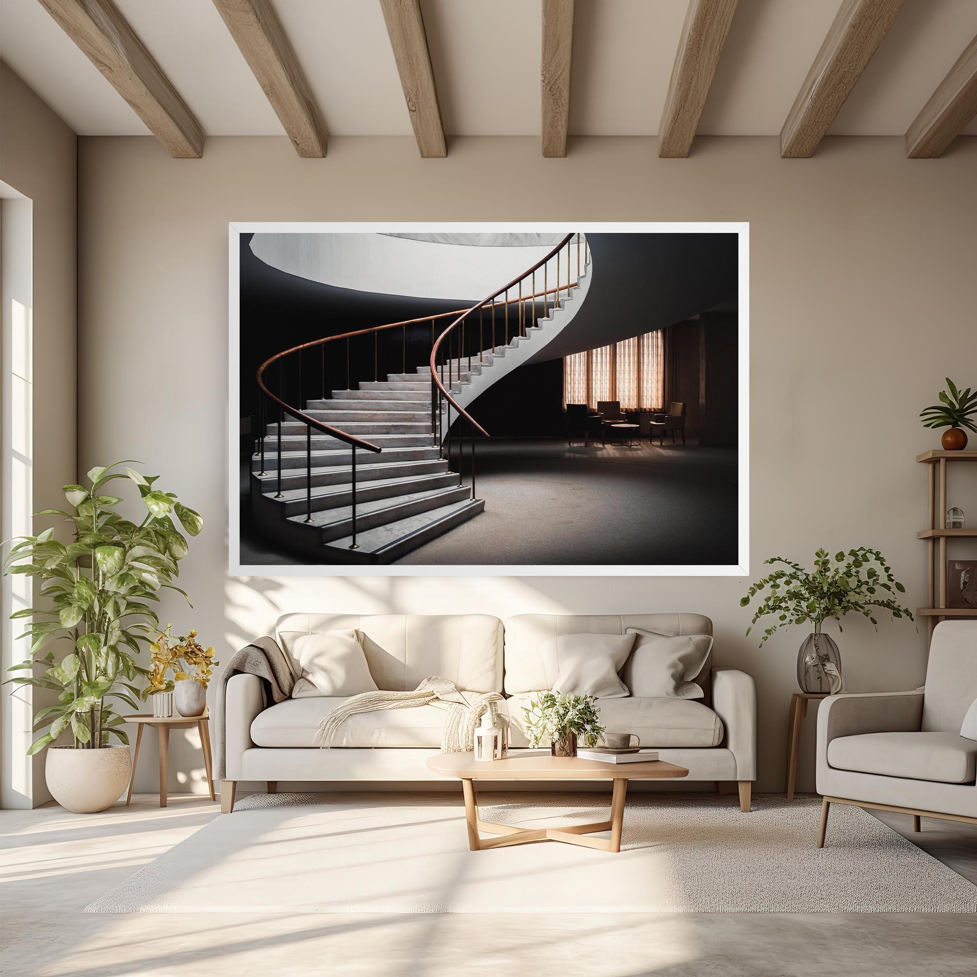 Tablou Canvas Dark Room Stairs mockup 6