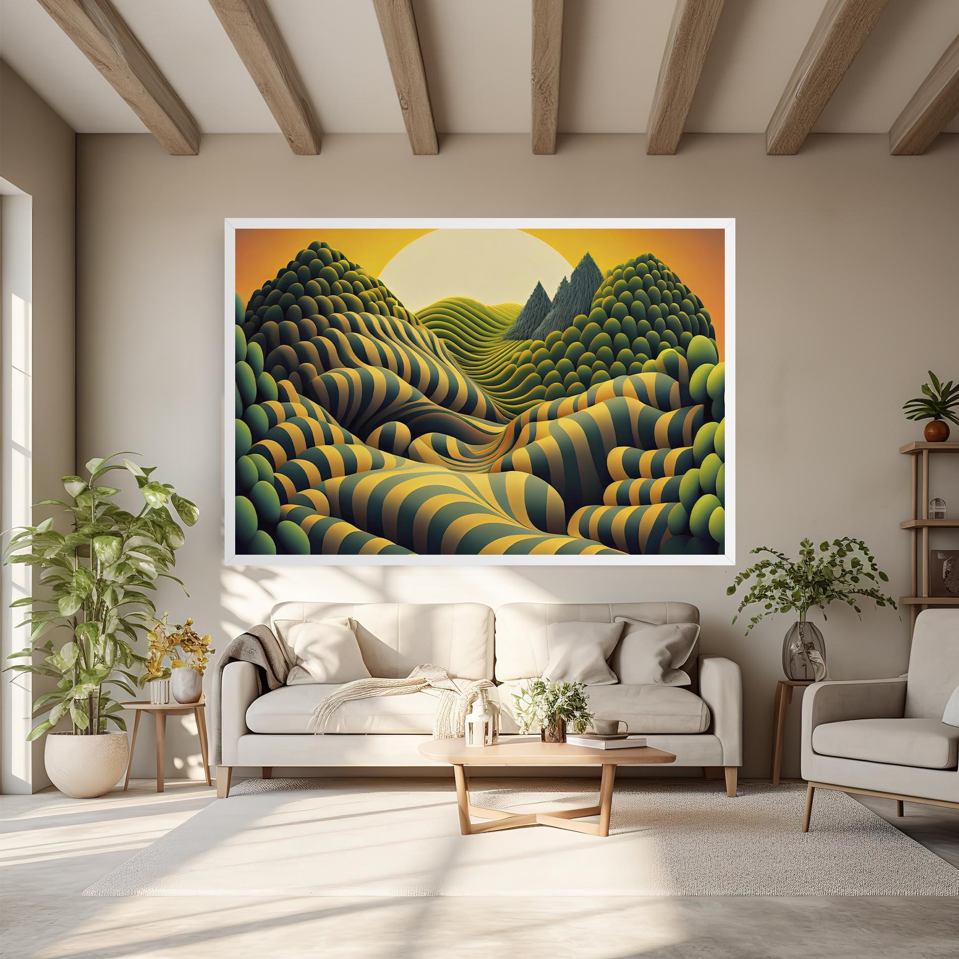 Tablou Canvas Green Yellow View mockup 6