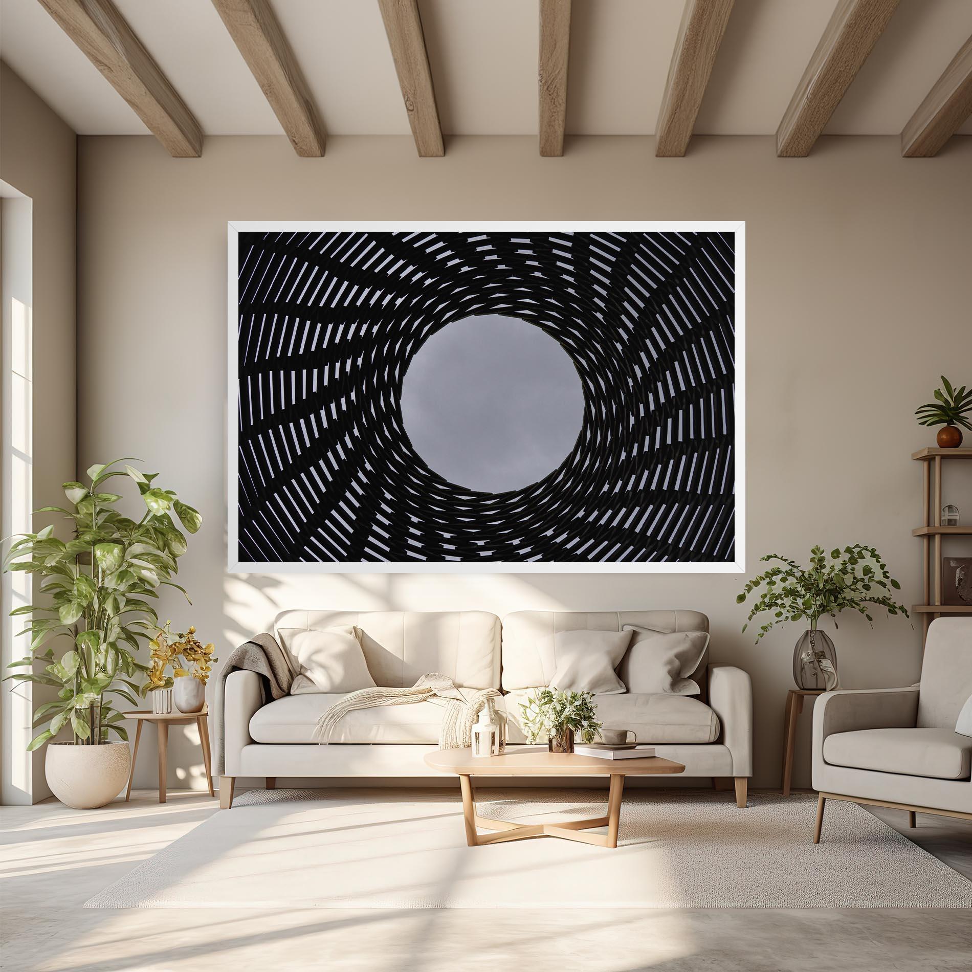 Tablou Canvas Grey Circle Lines mockup 6