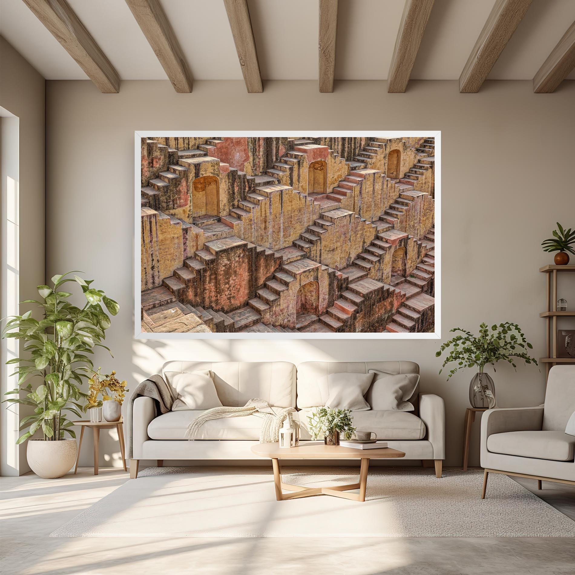 Tablou Canvas Old Brown Stairs mockup 6