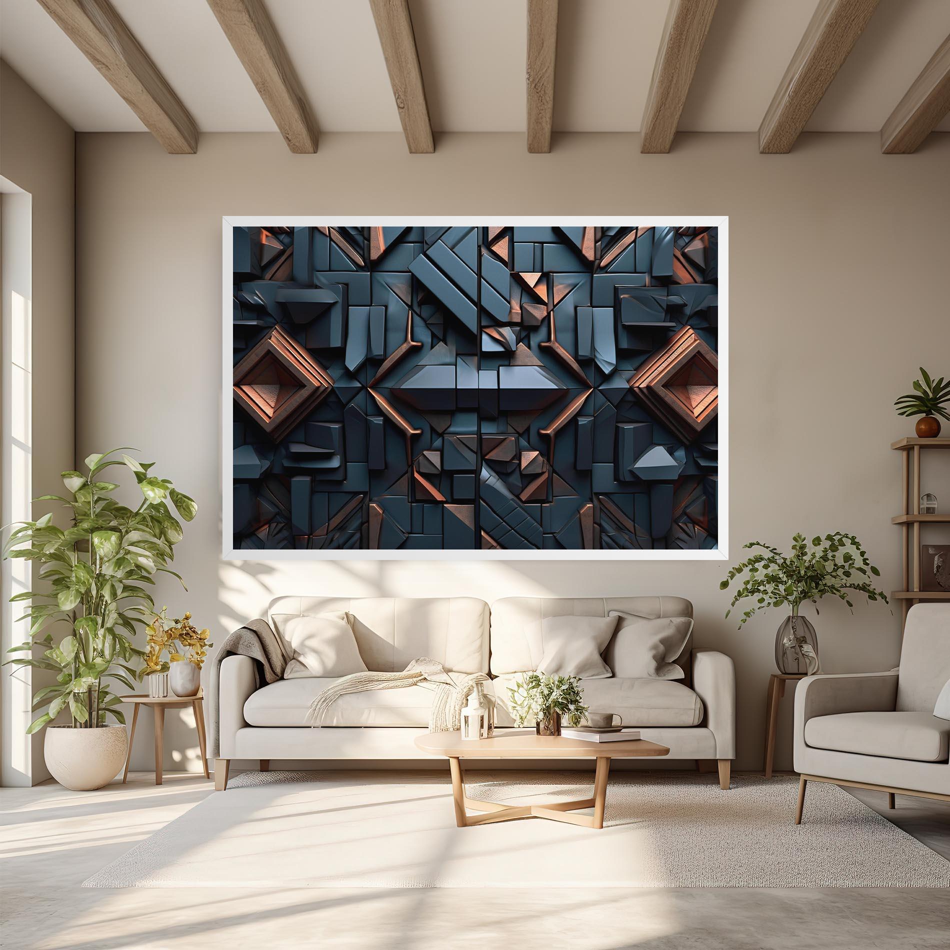 Tablou Canvas Orange Rhombus mockup 6