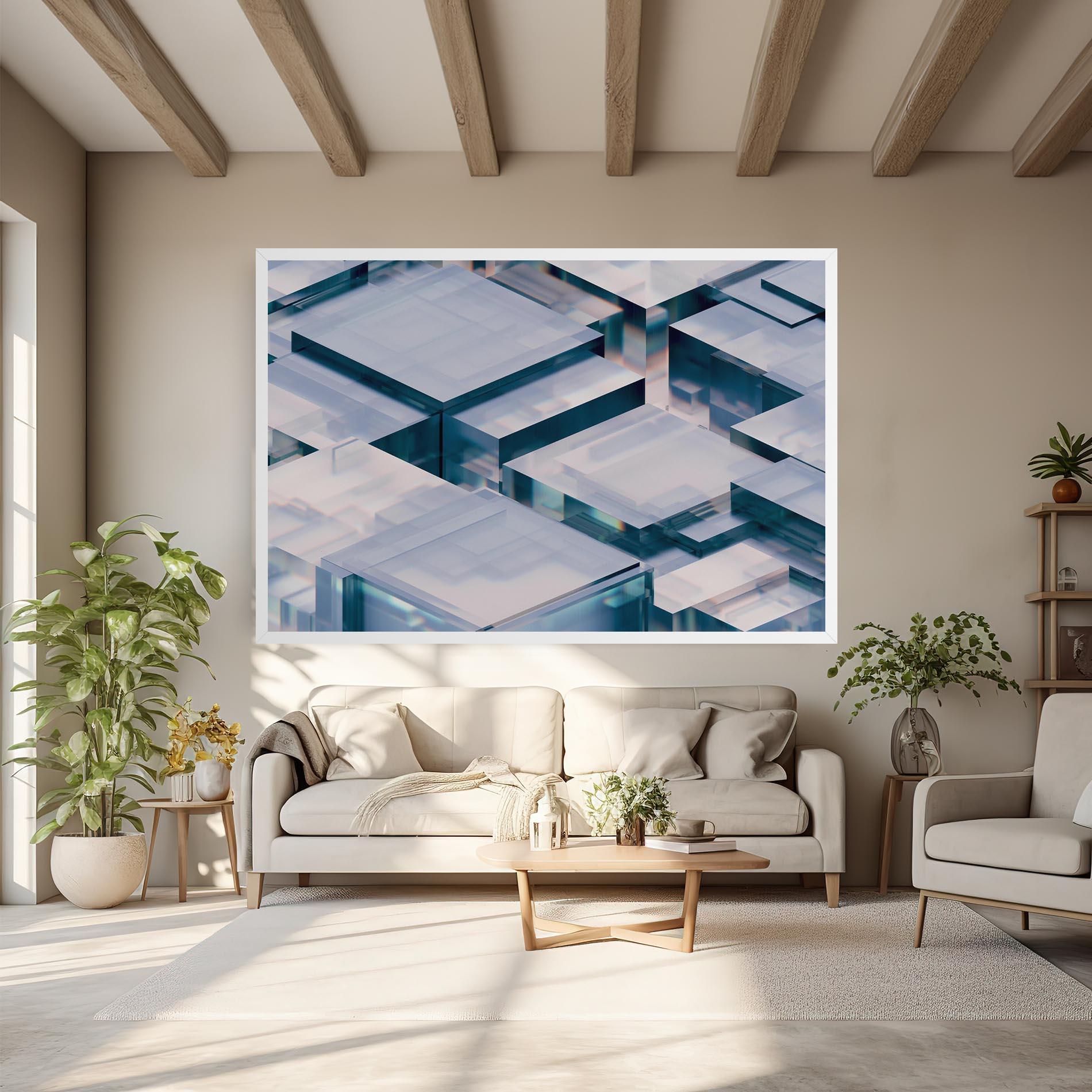 Tablou Canvas Square Glass mockup 6