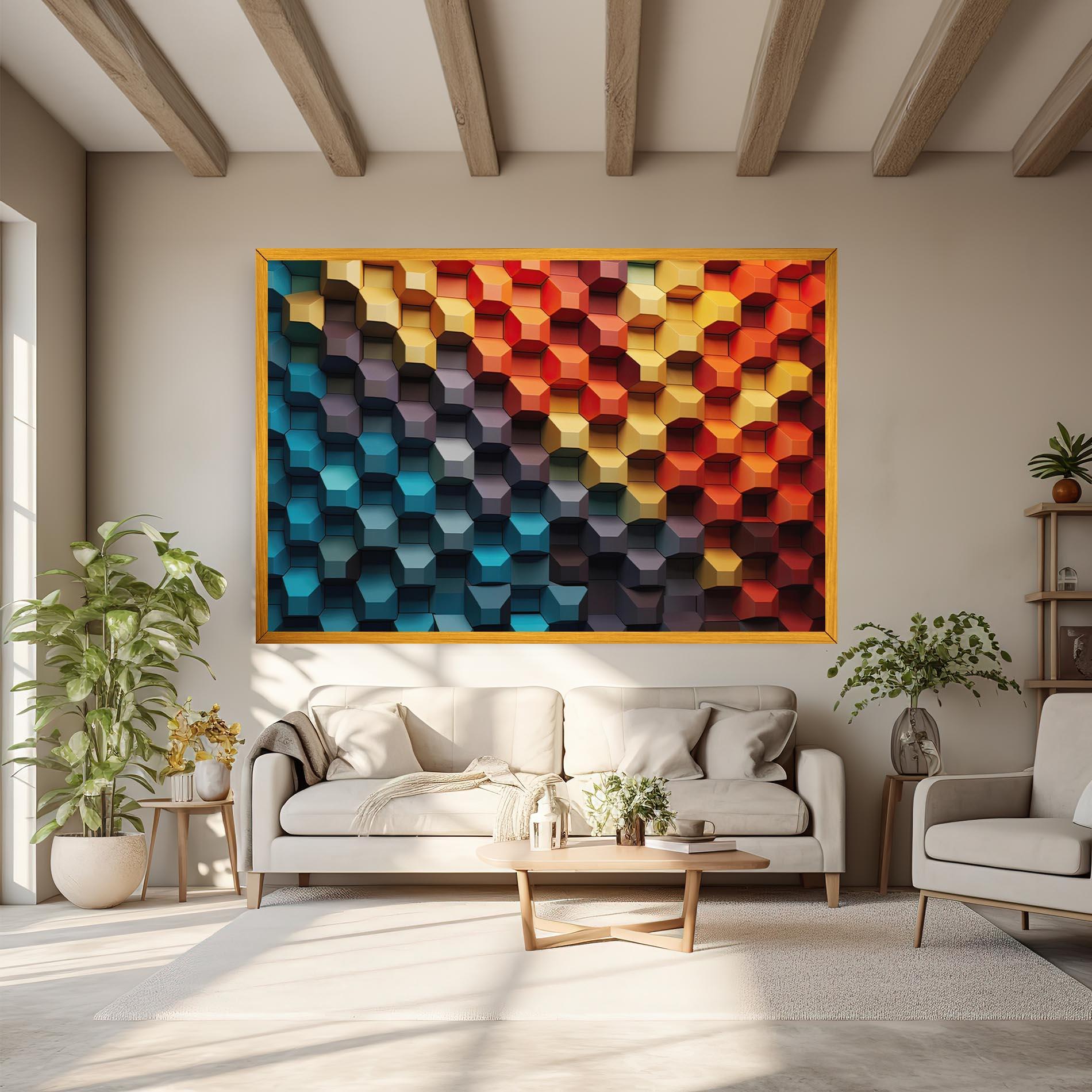 Tablou Canvas 3d Sqare Mix mockup 6