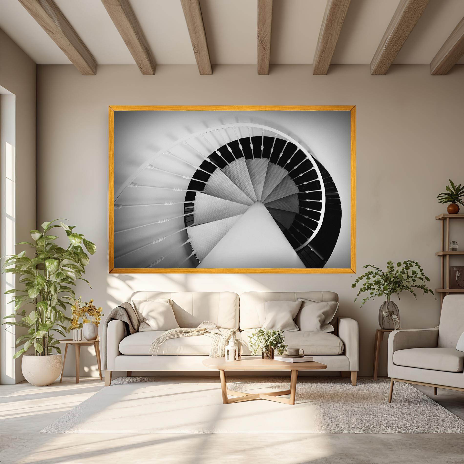 Tablou Canvas Black Circle Stairs mockup 6