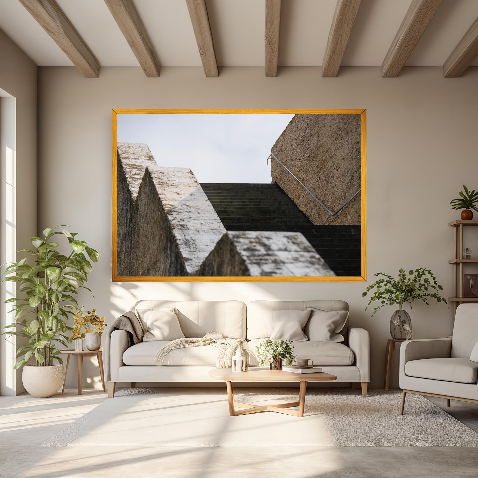 Tablou Canvas Black Stairs mockup 6