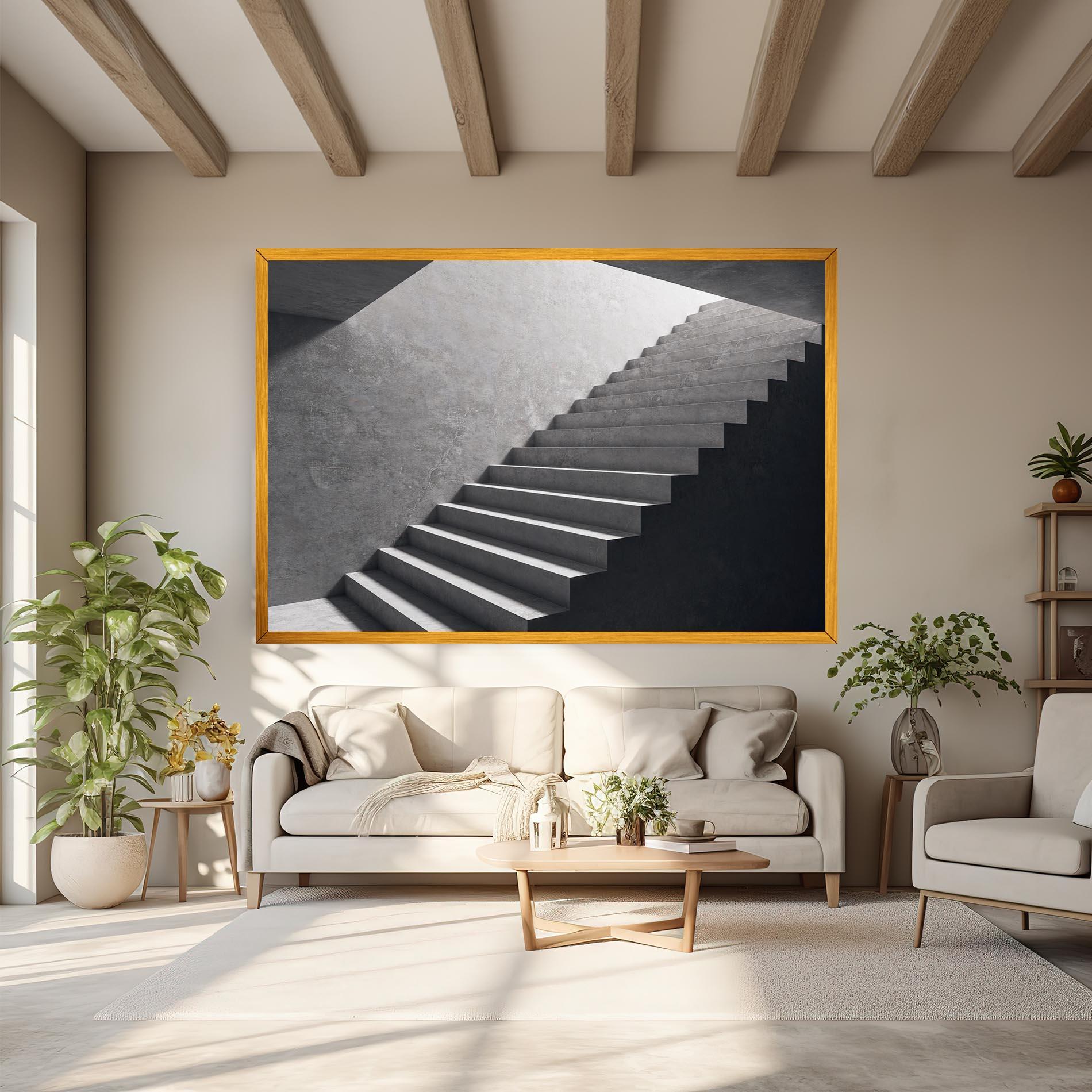 Tablou Canvas Concrete Stairs mockup 6