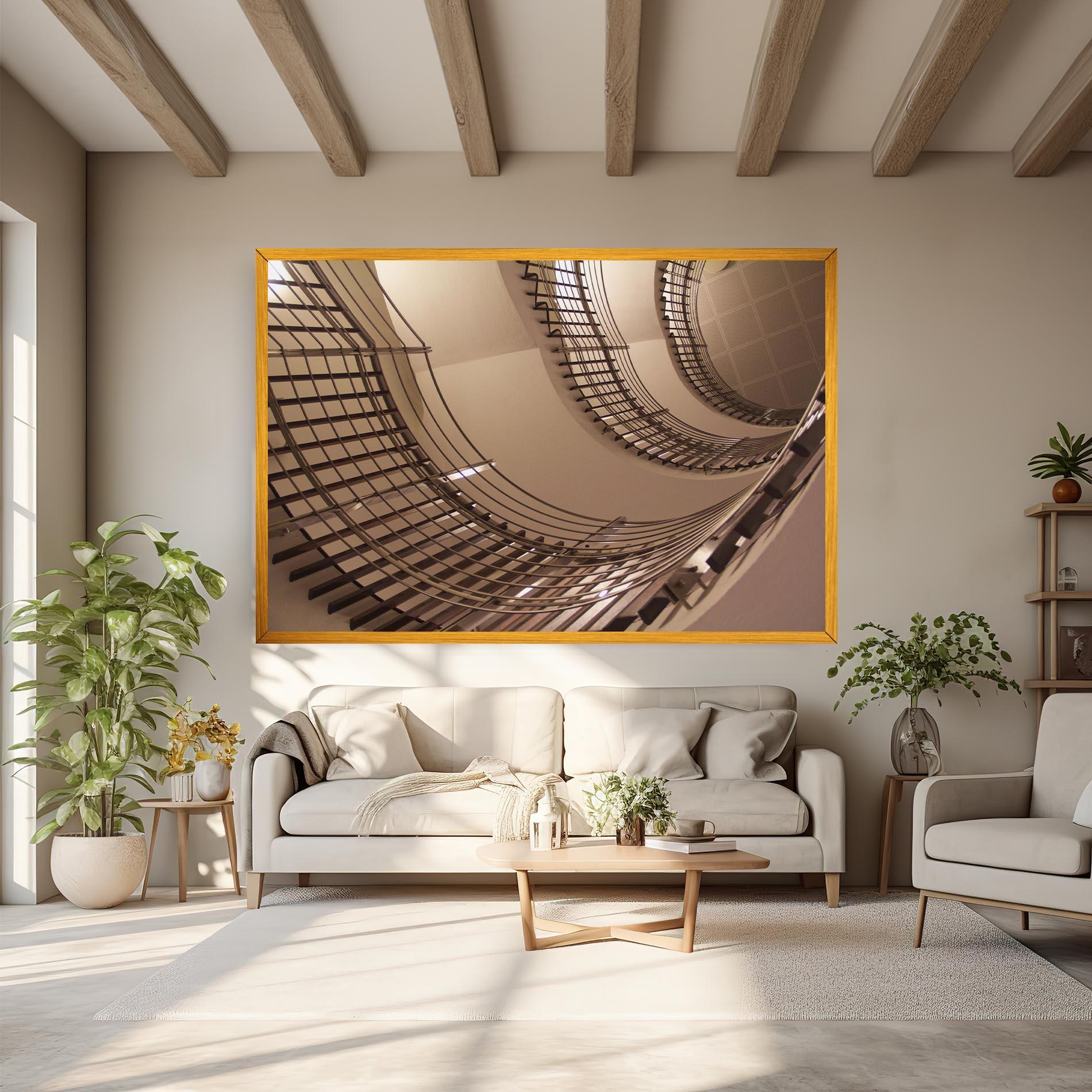 Tablou Canvas Cream Stairs mockup 6