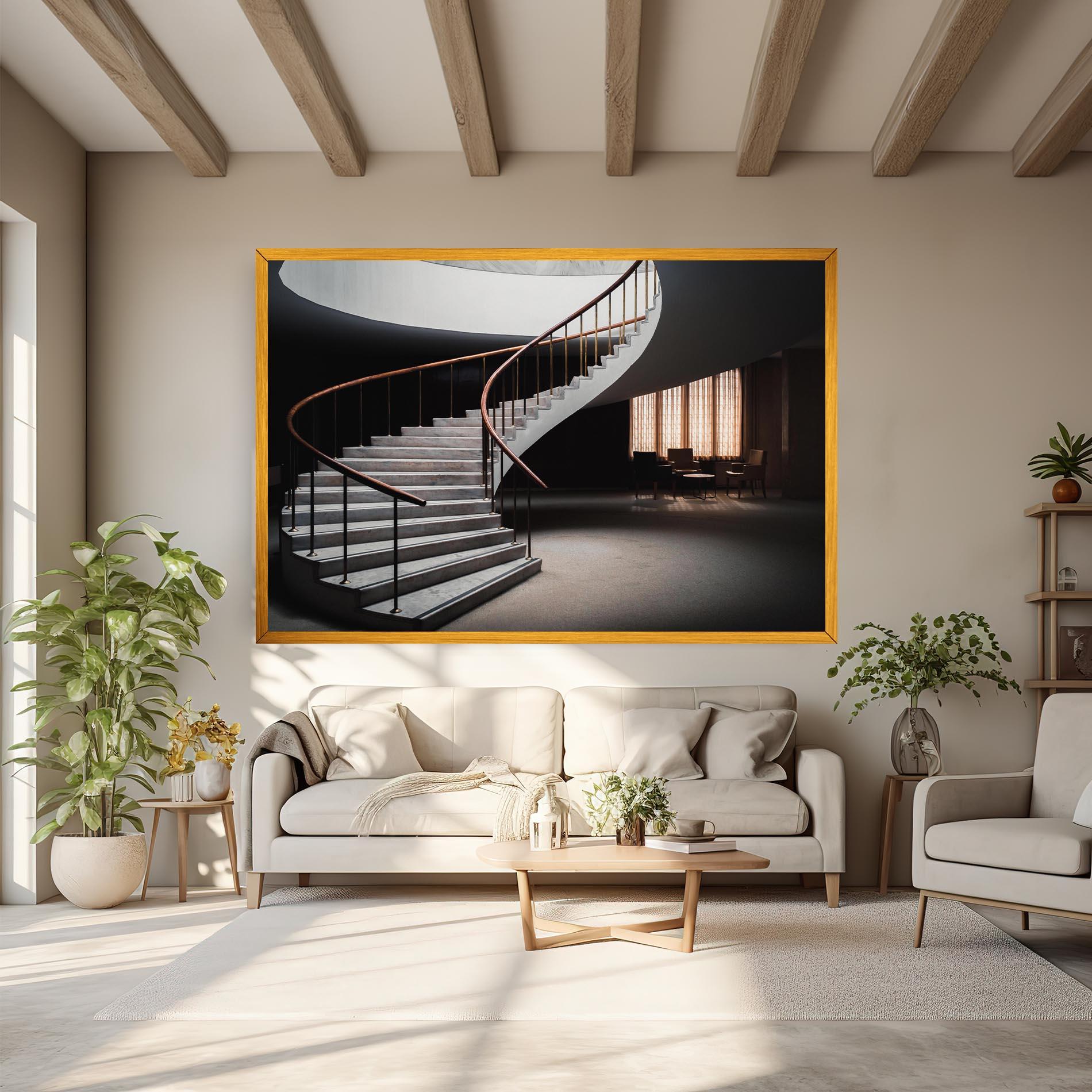Tablou Canvas Dark Room Stairs mockup 6