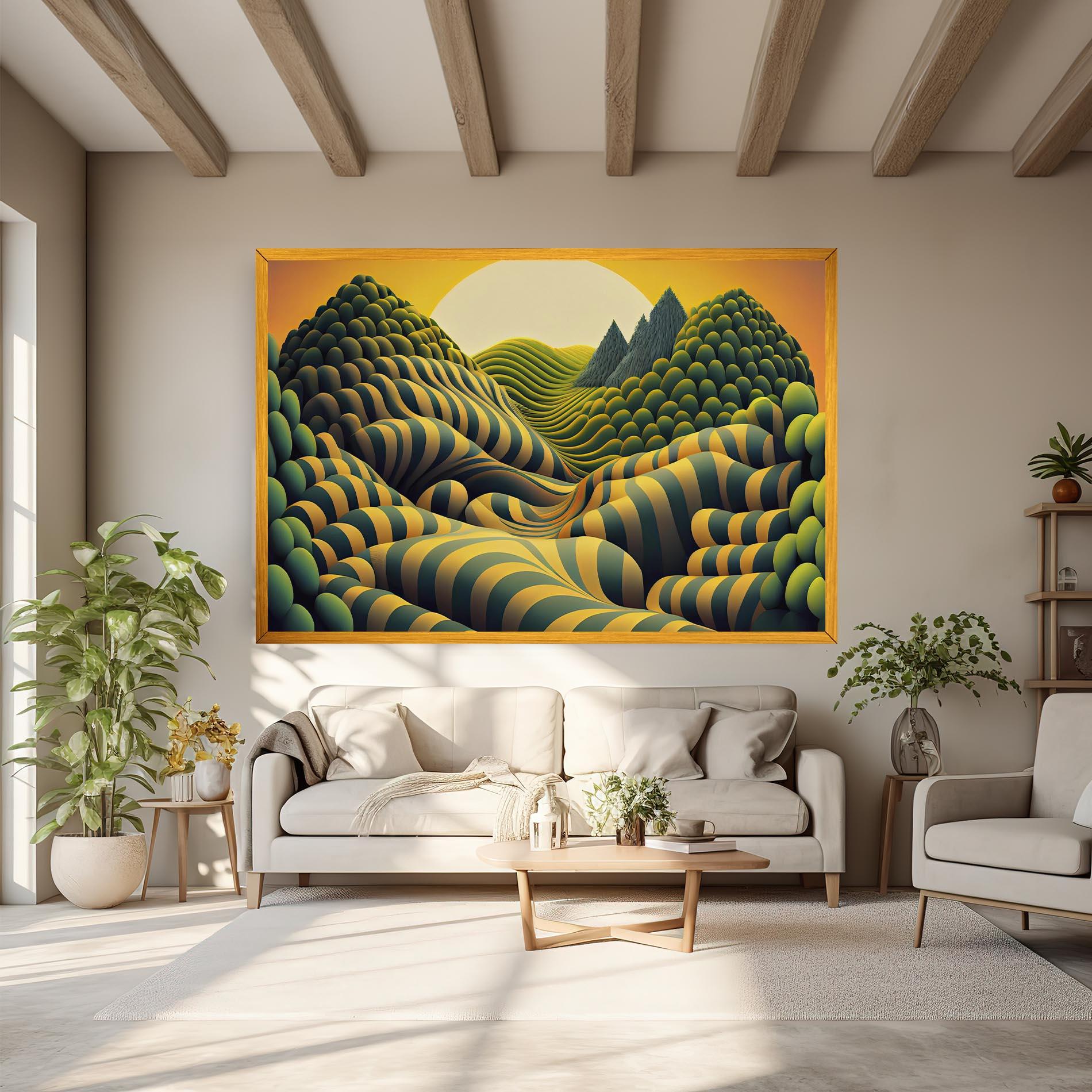 Tablou Canvas Green Yellow View mockup 6