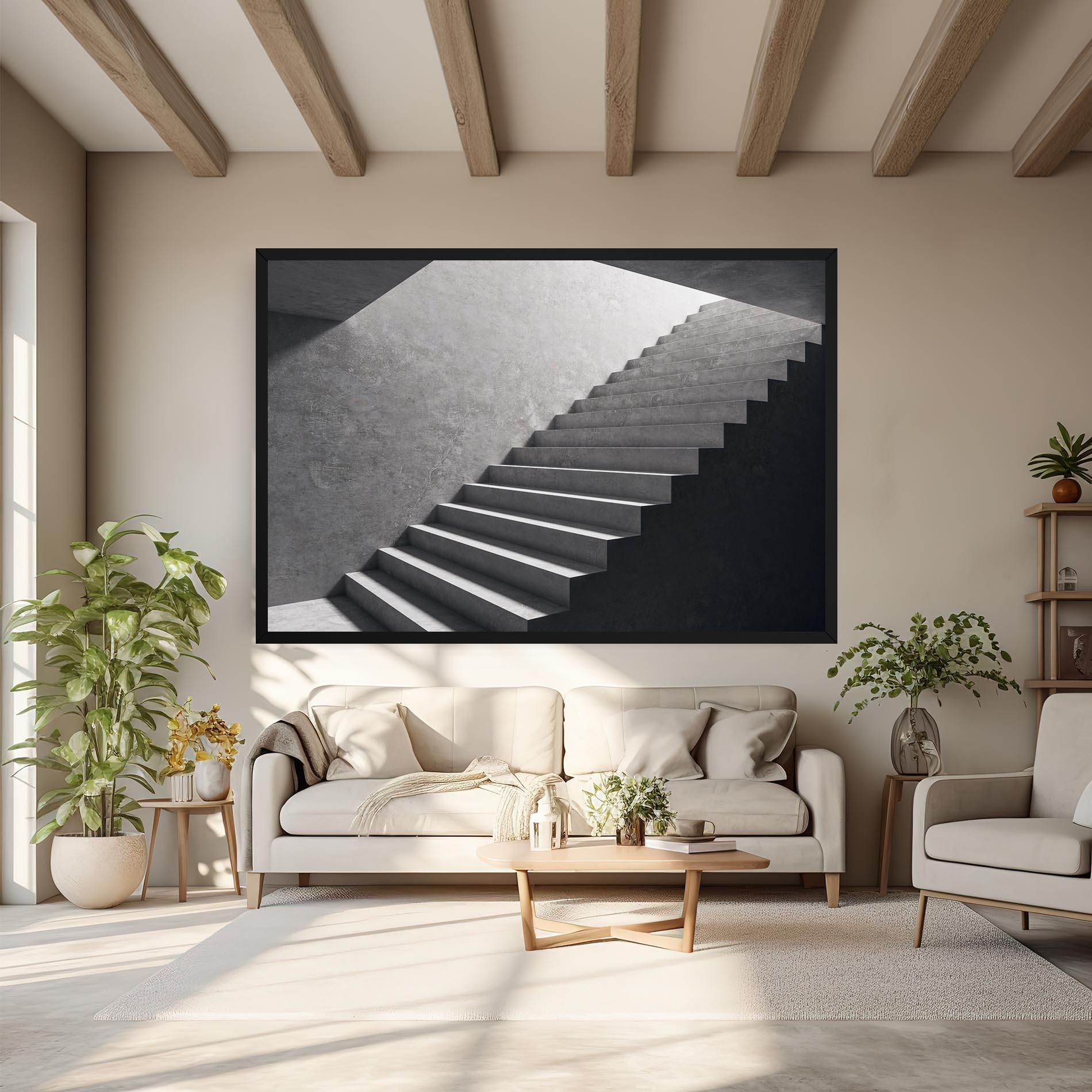 Tablou Canvas Concrete Stairs mockup 6