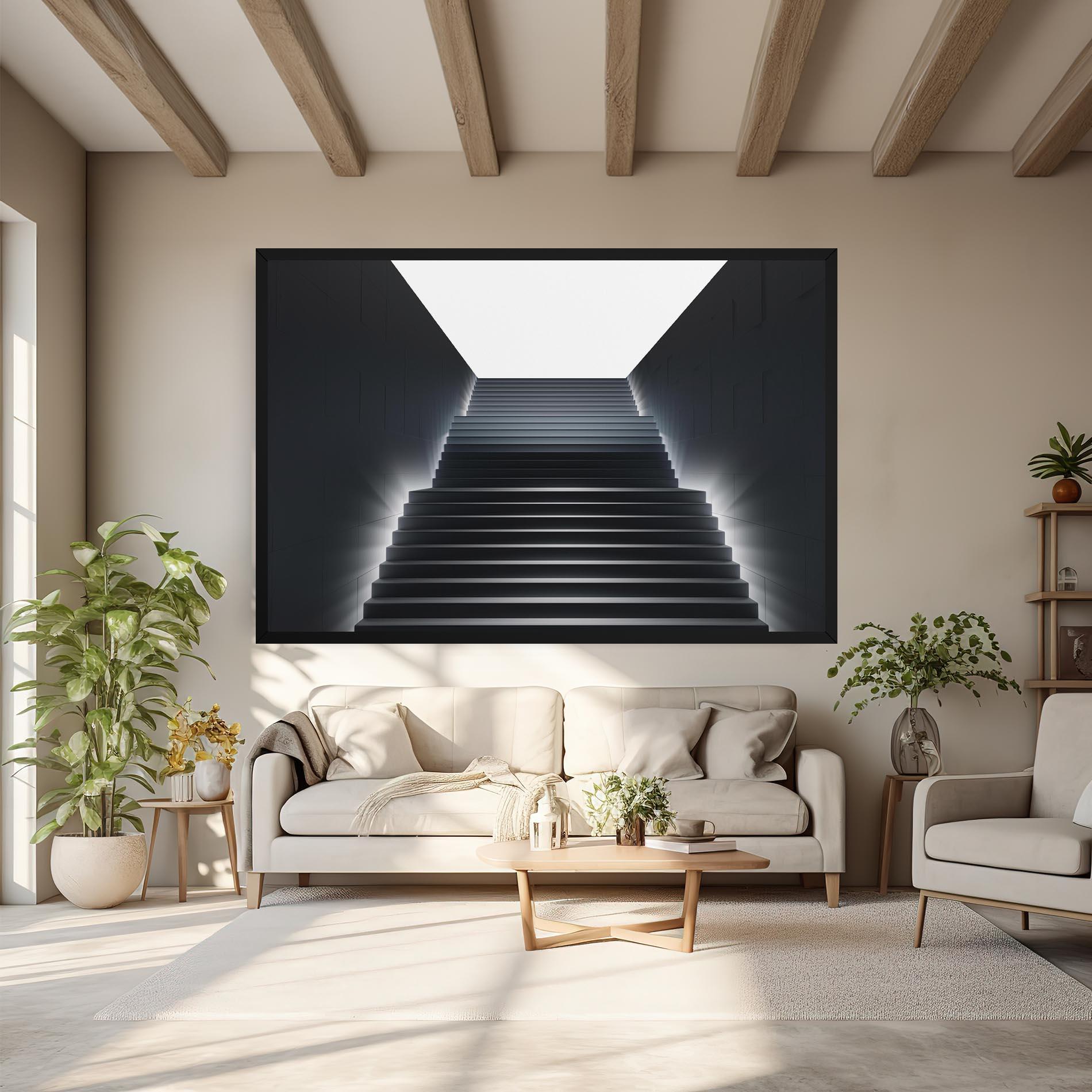 Tablou Canvas Dark Stairs mockup 6