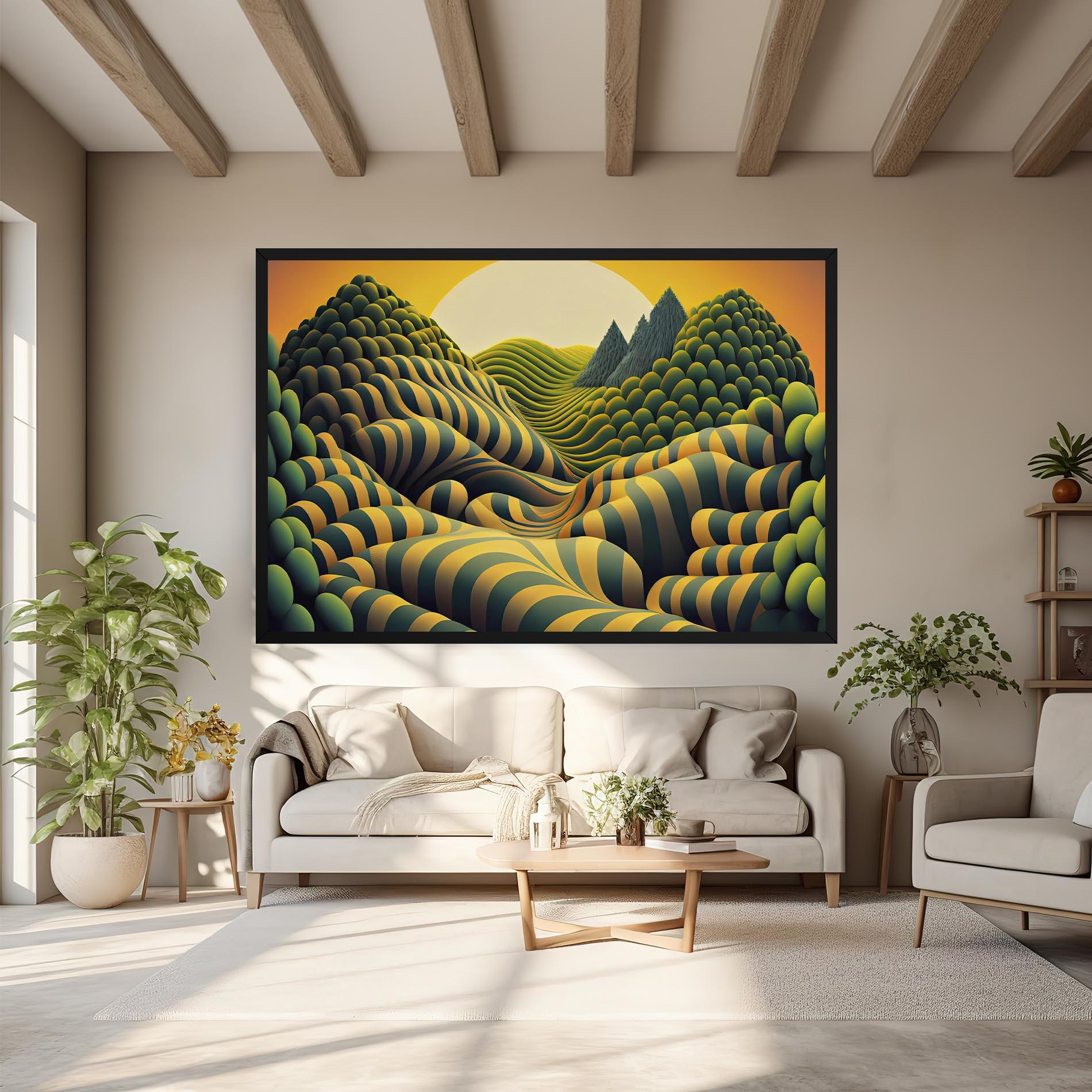 Tablou Canvas Green Yellow View mockup 6