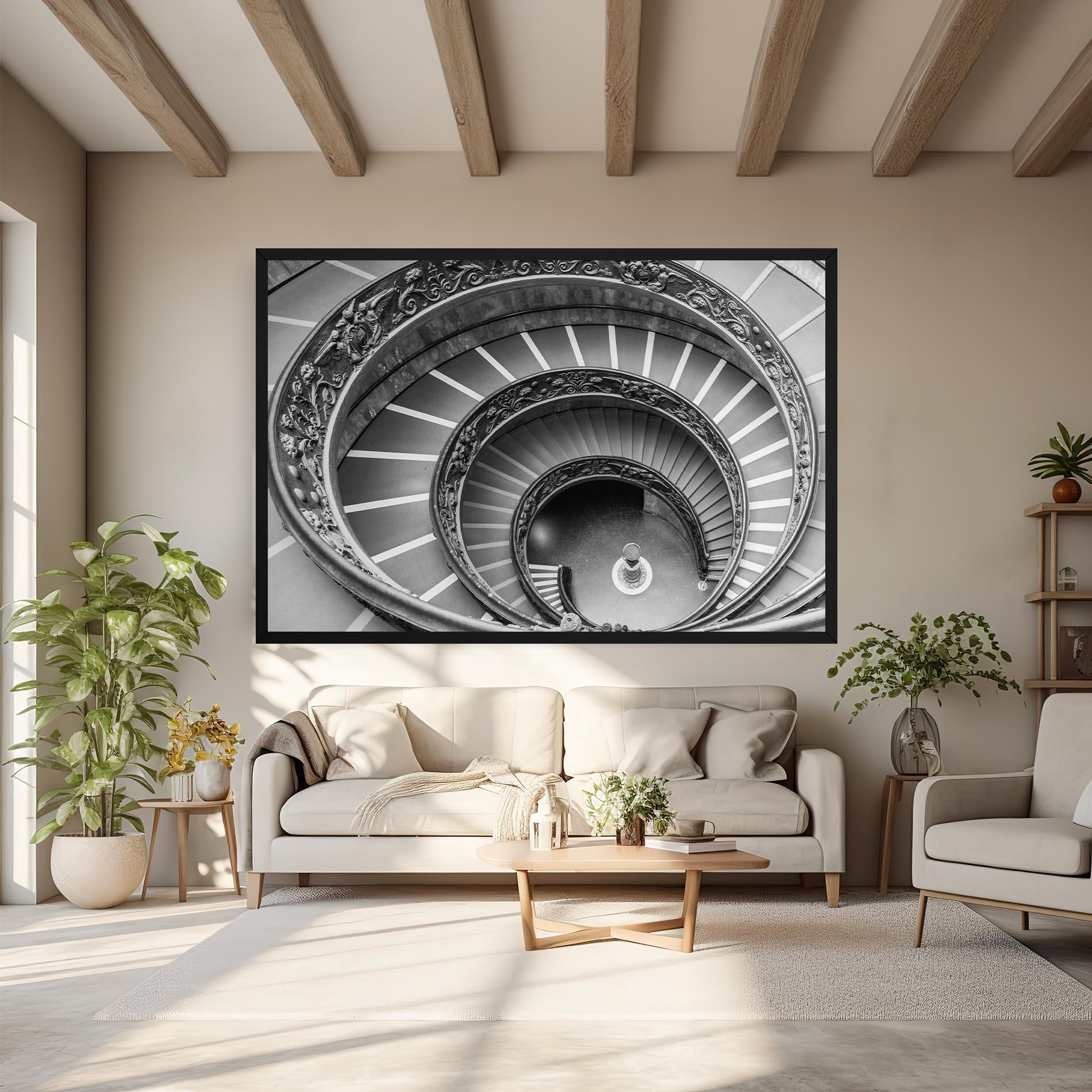 Tablou Canvas Grey Spiral mockup 6