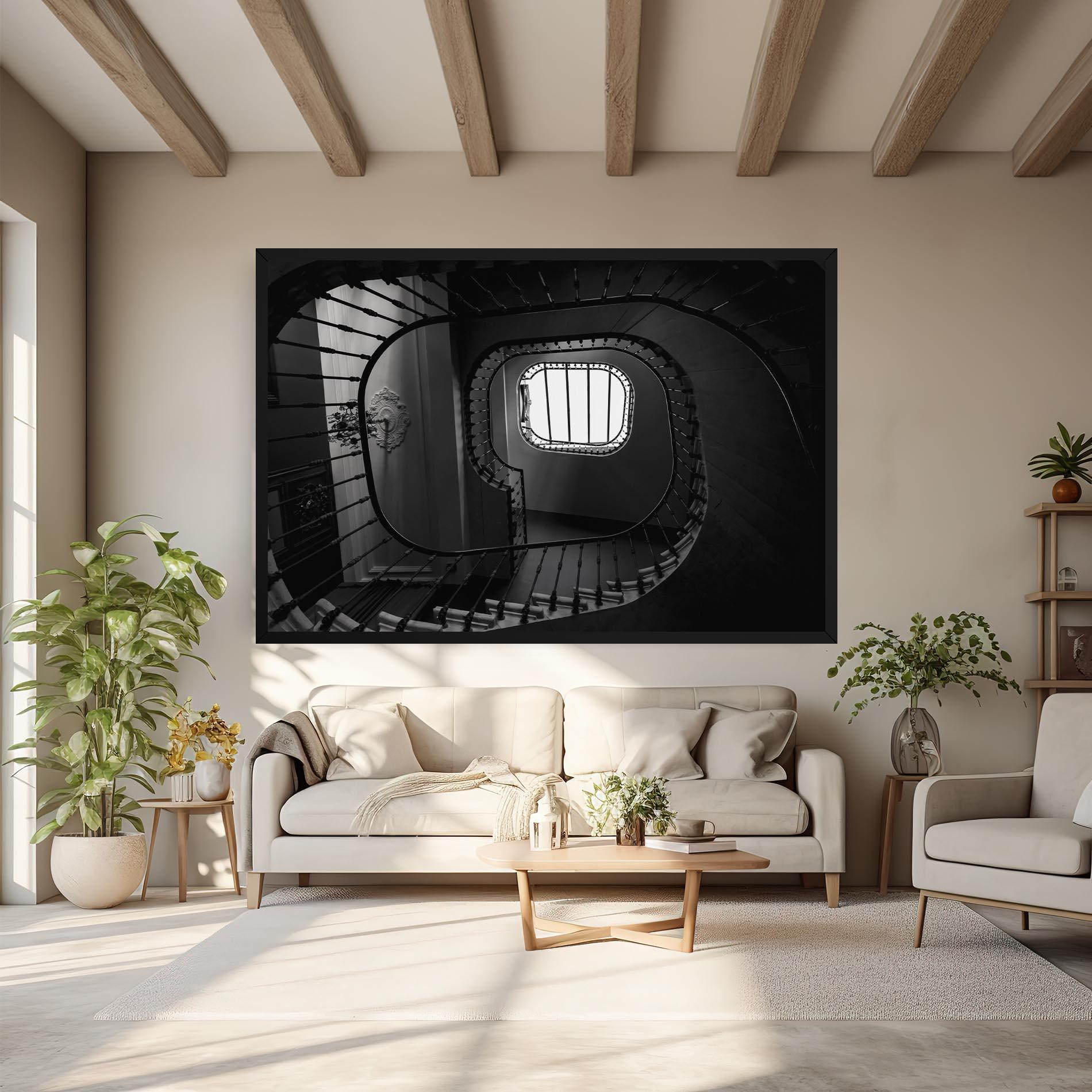 Tablou Canvas Greyscale Staircase mockup 6