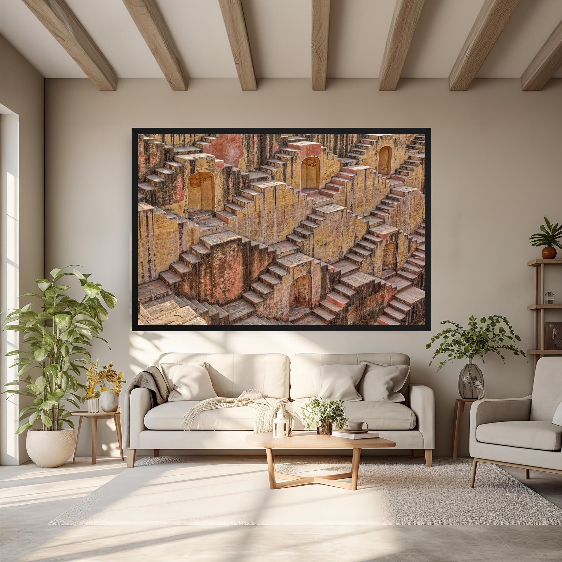 Tablou Canvas Old Brown Stairs mockup 6