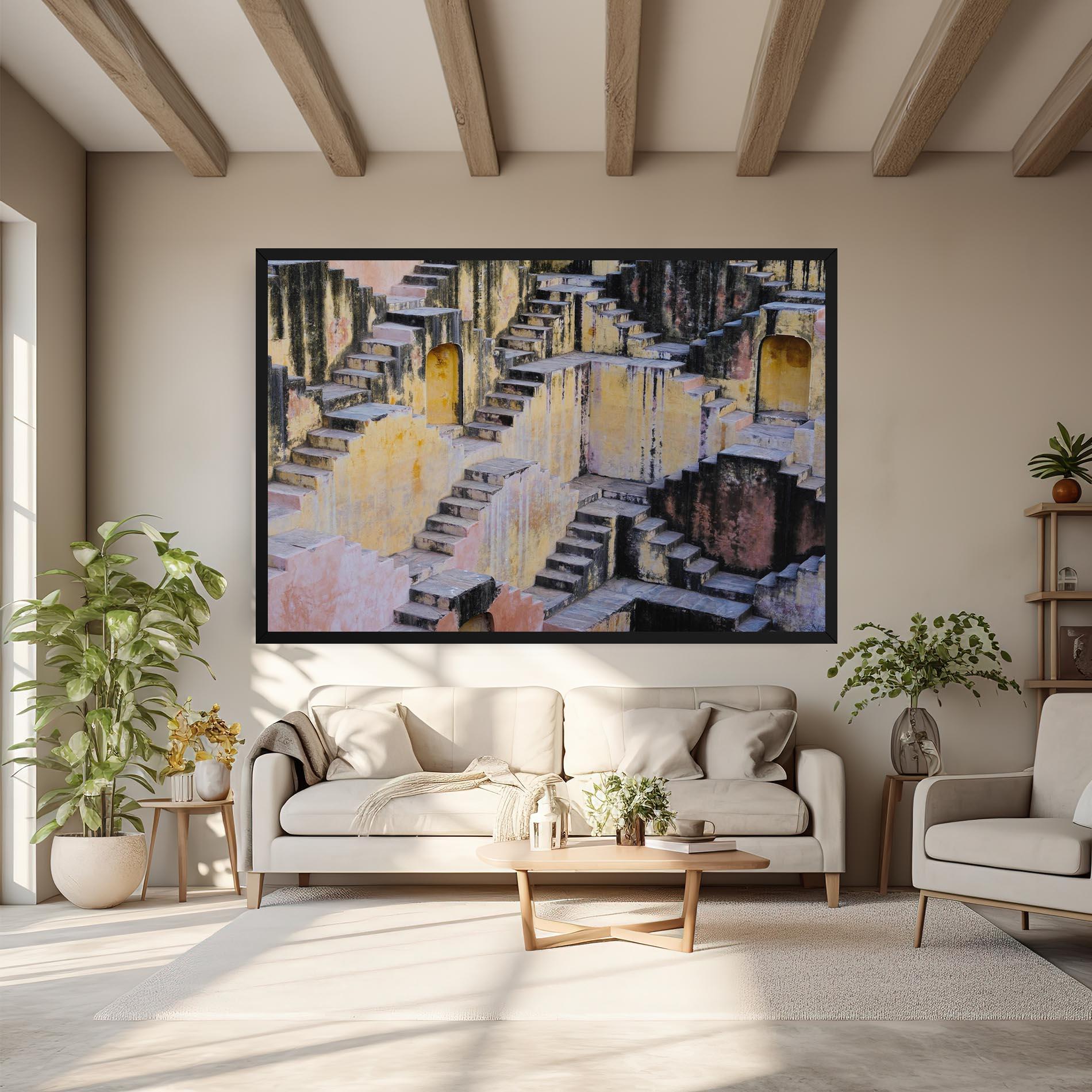 Tablou Canvas Old Yellow Stairs mockup 6