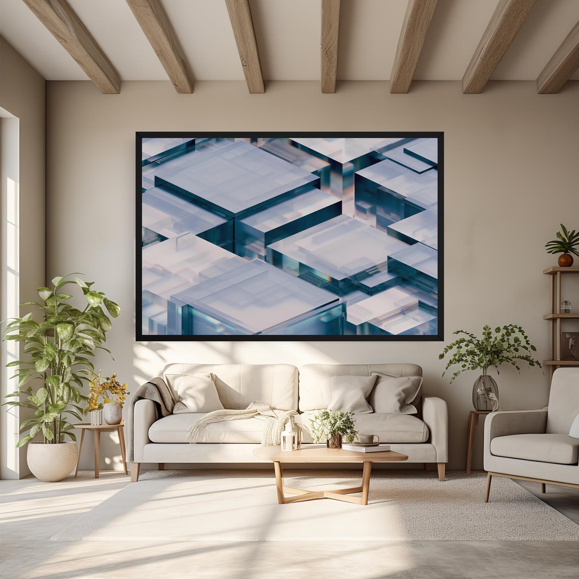 Tablou Canvas Square Glass mockup 6