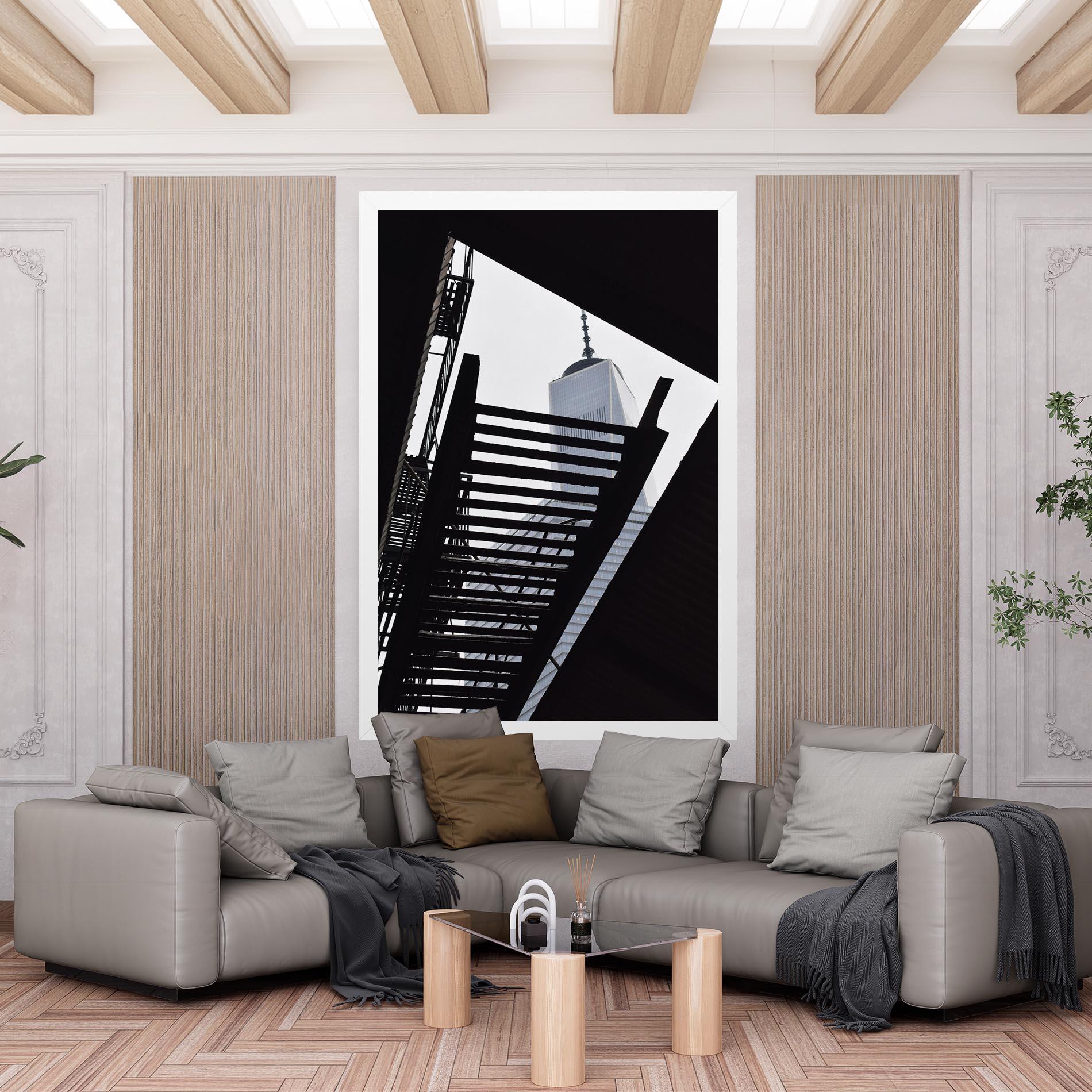 Tablou Canvas Black Stairs Floating mockup 6