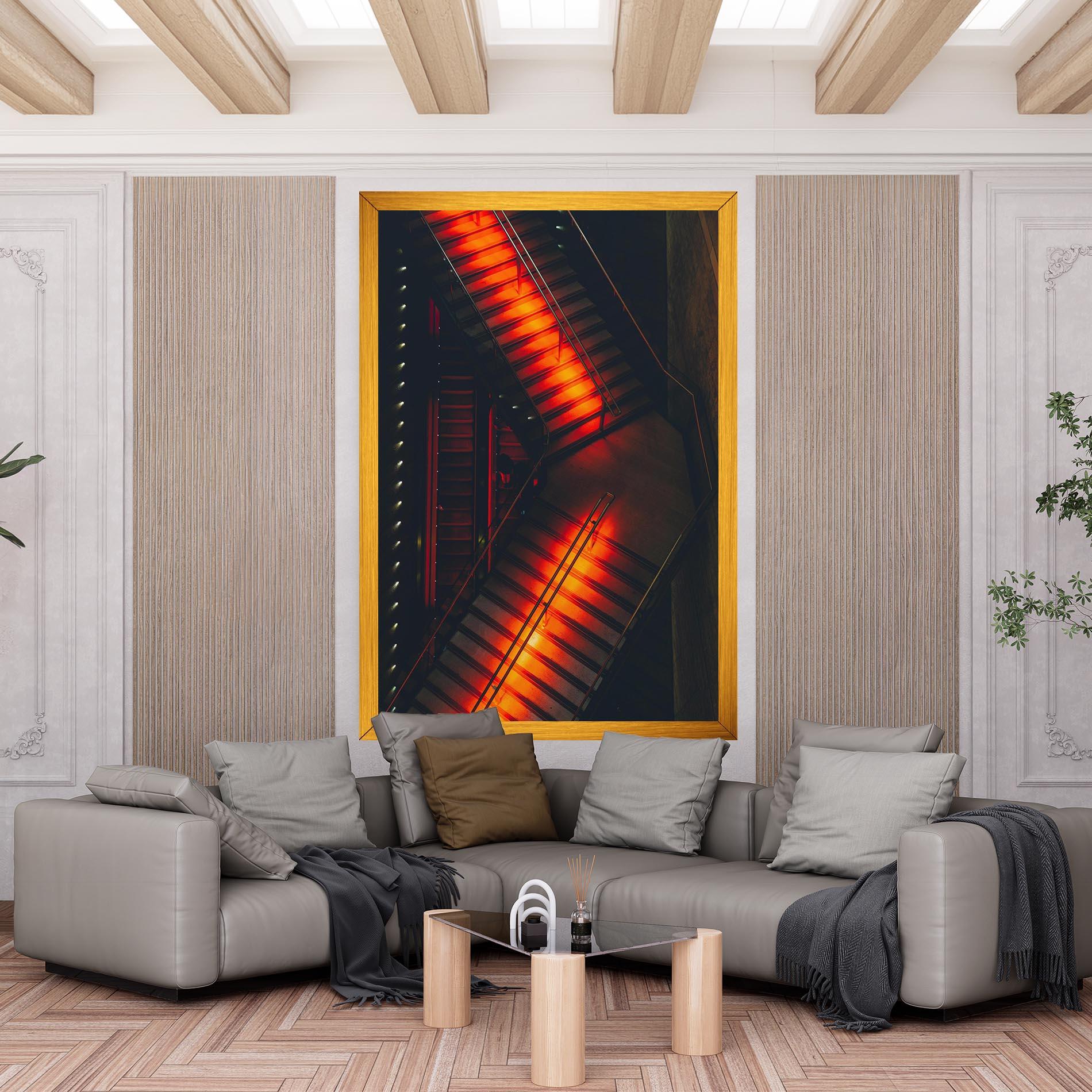 Tablou Canvas Orange Light Stairs mockup 6