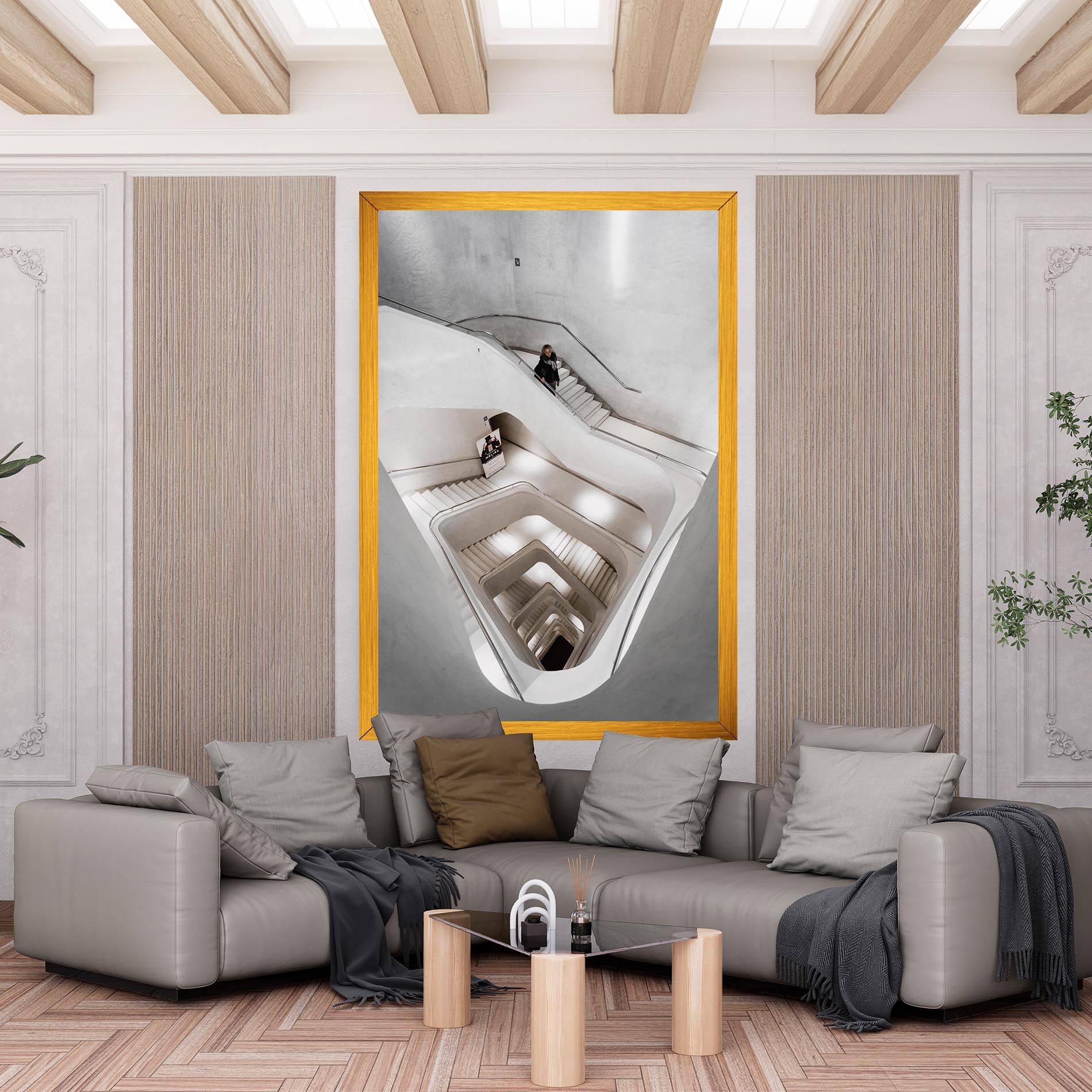 White Stairs Spiral mockup 6