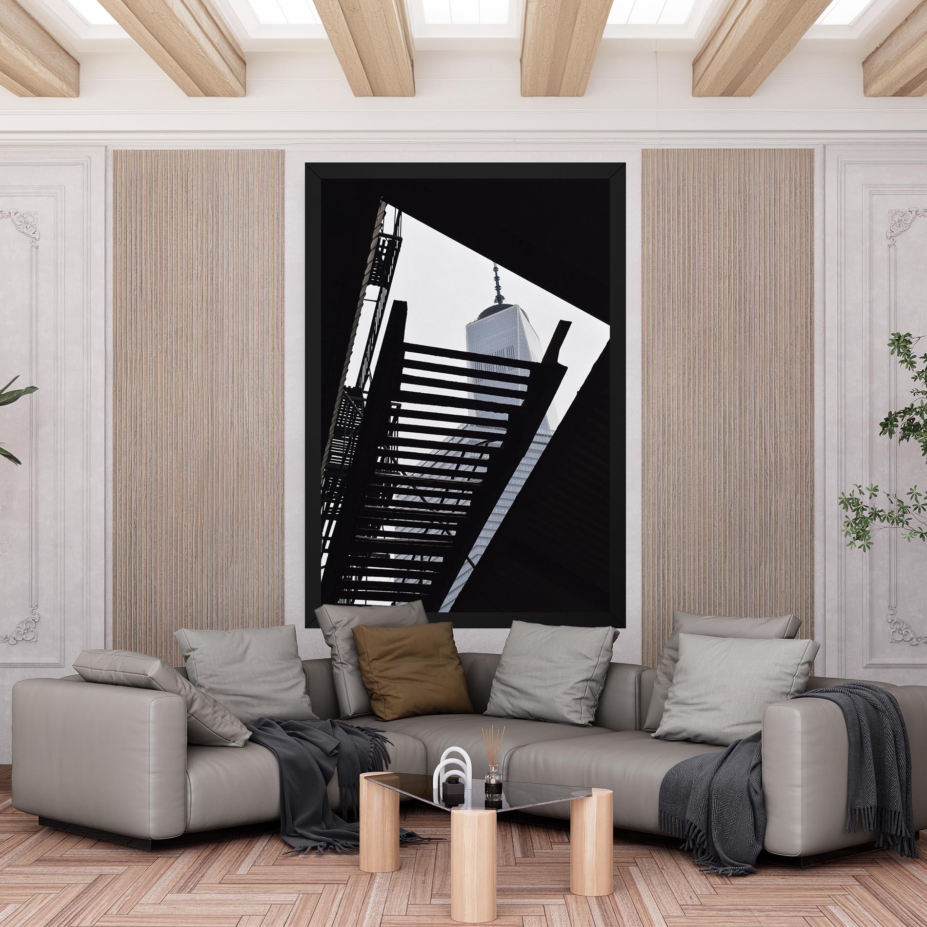 Tablou Canvas Black Stairs Floating mockup 6