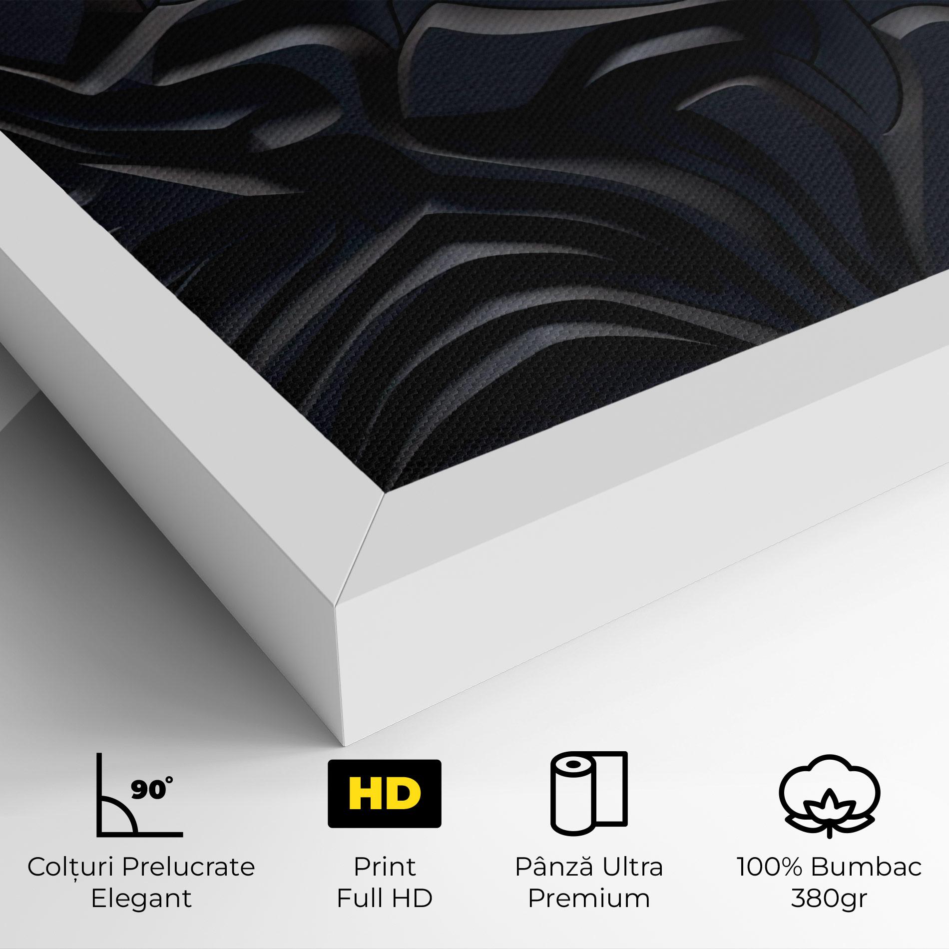 Tablou Canvas Black 3d Lines mockup 4