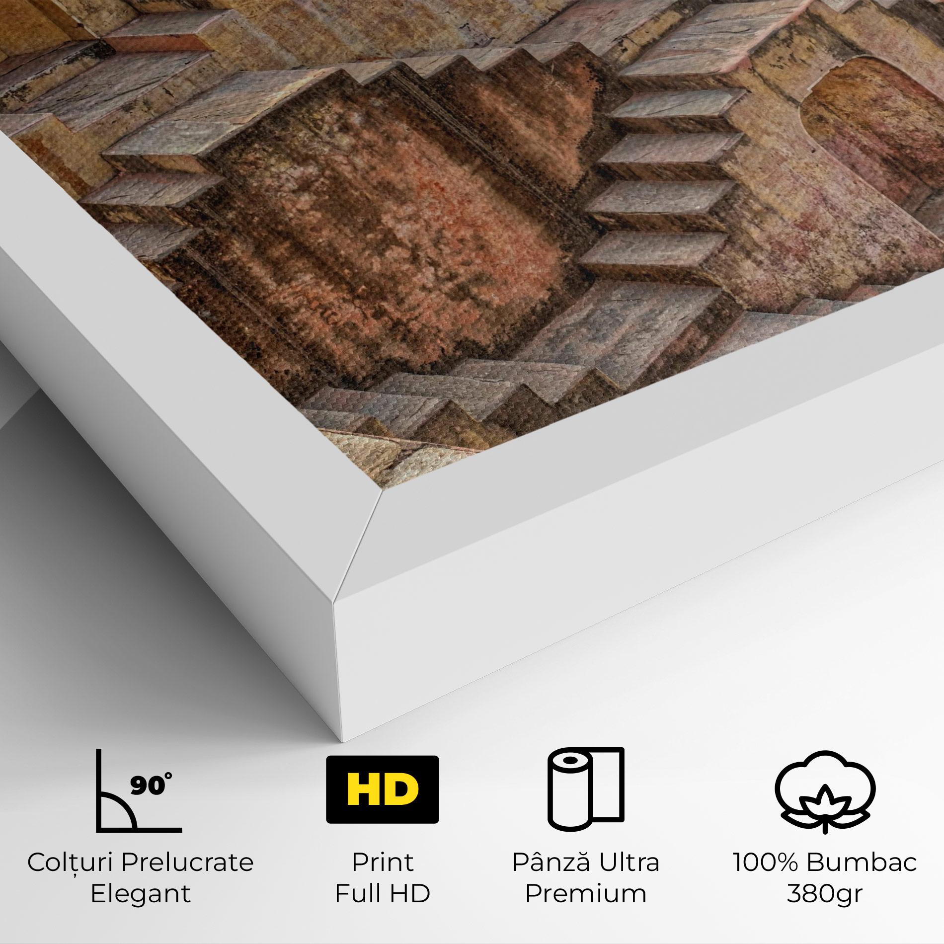 Tablou Canvas Old Brown Stairs mockup 4