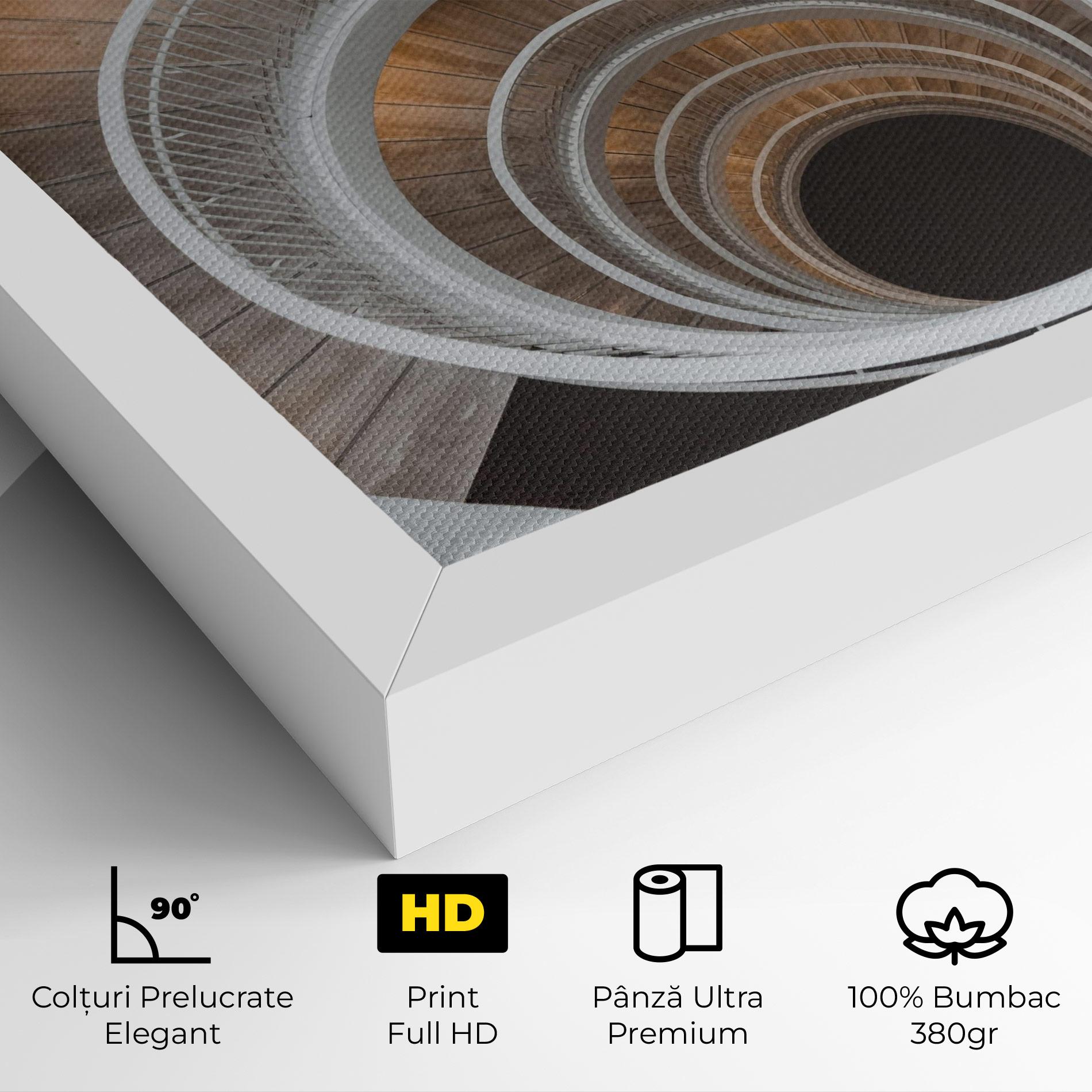 Tablou Canvas White Spiral Stairs mockup 4