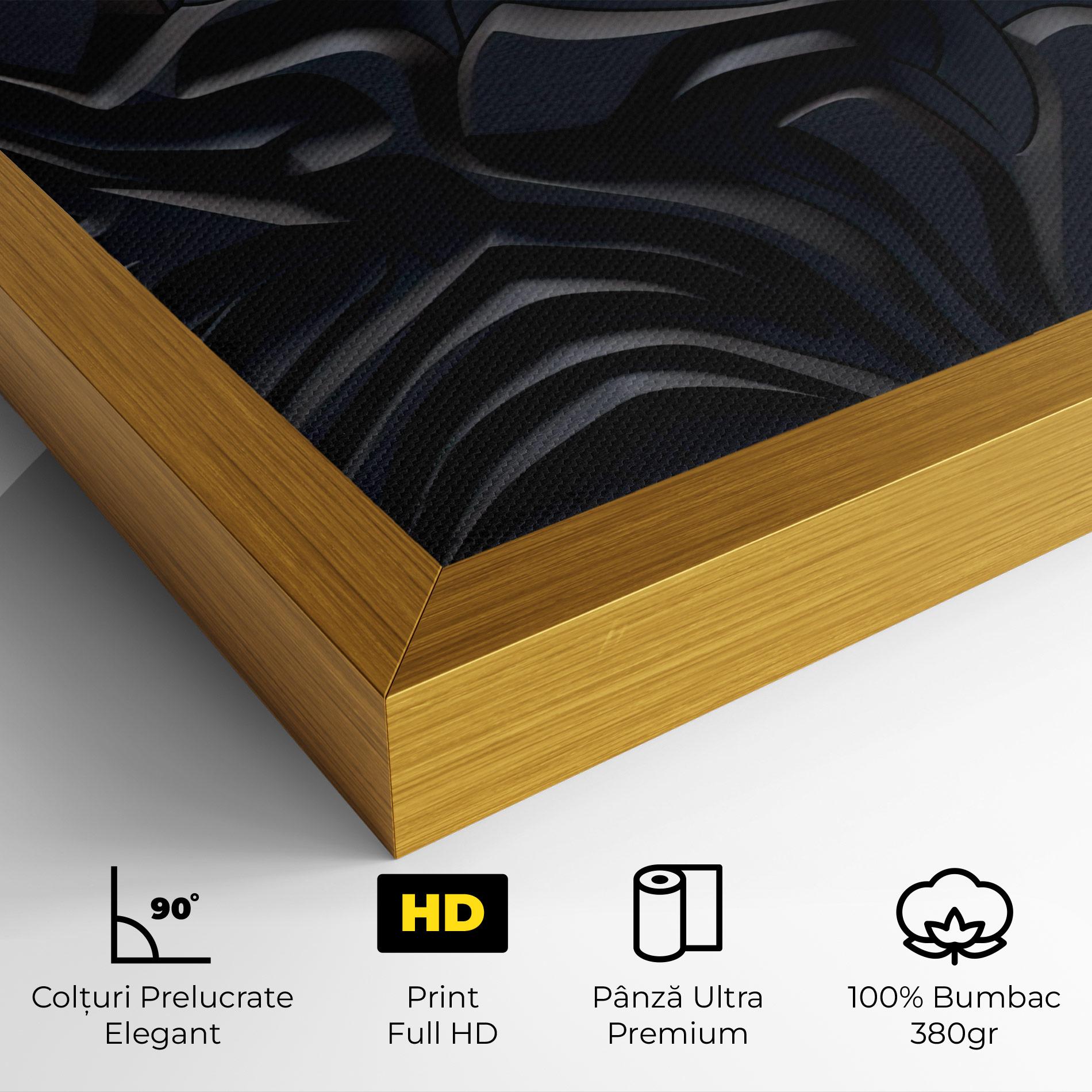 Tablou Canvas Black 3d Lines mockup 4