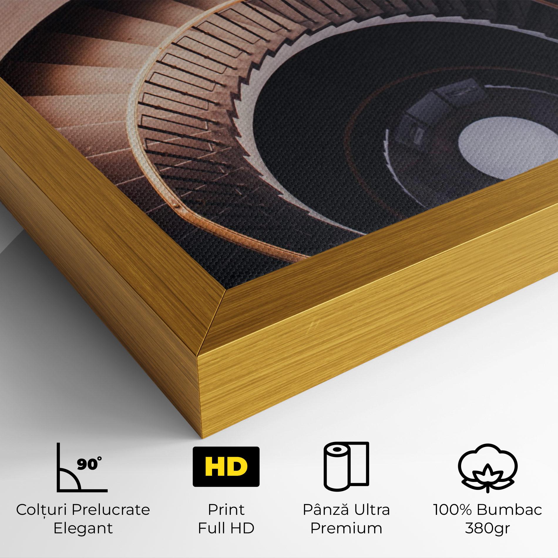 Tablou Canvas Grey Stairs Spiral mockup 4