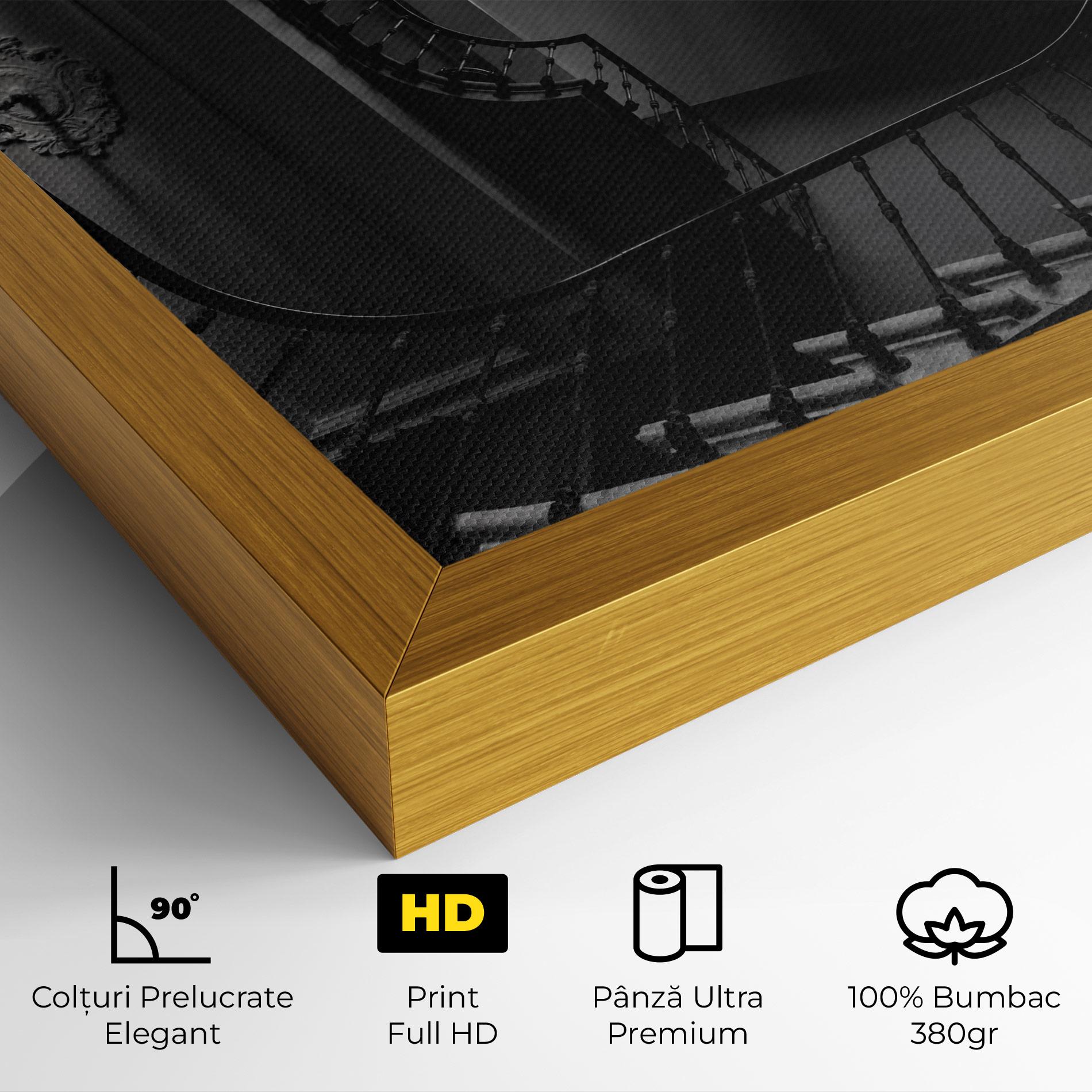 Tablou Canvas Greyscale Staircase mockup 4