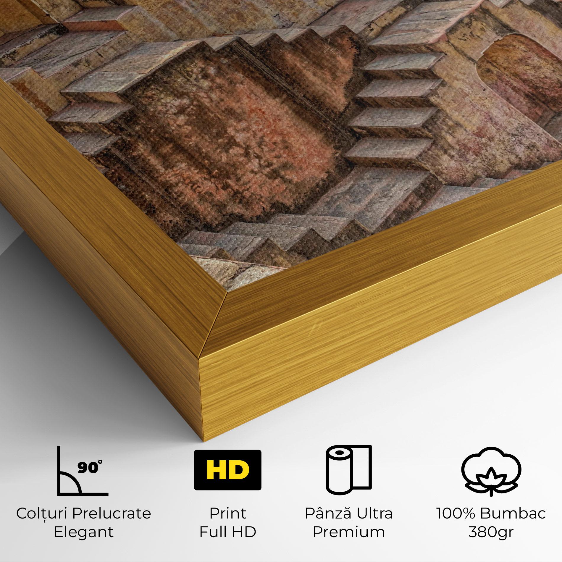 Tablou Canvas Old Brown Stairs mockup 4