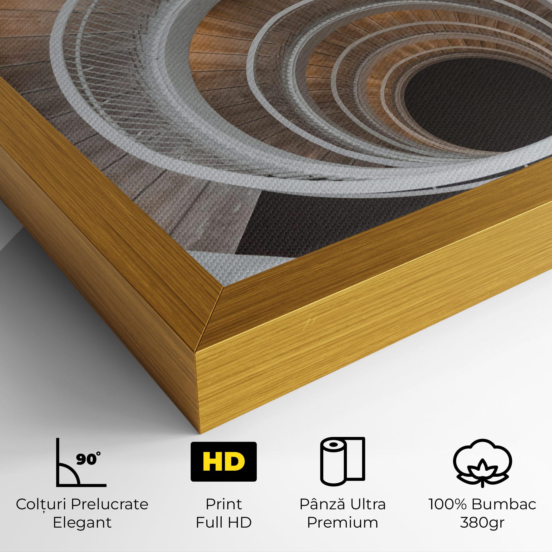 Tablou Canvas White Spiral Stairs mockup 4