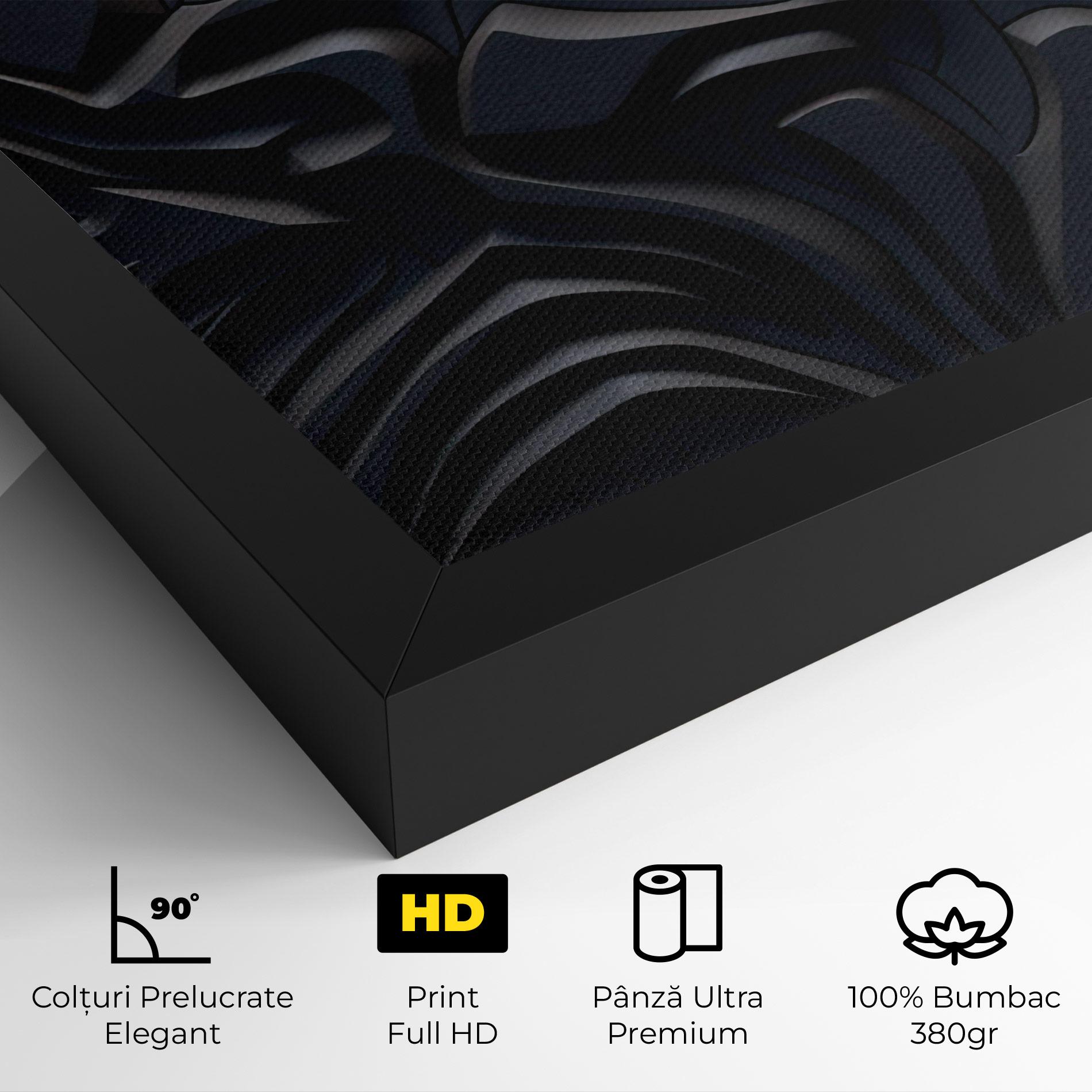 Tablou Canvas Black 3d Lines mockup 4