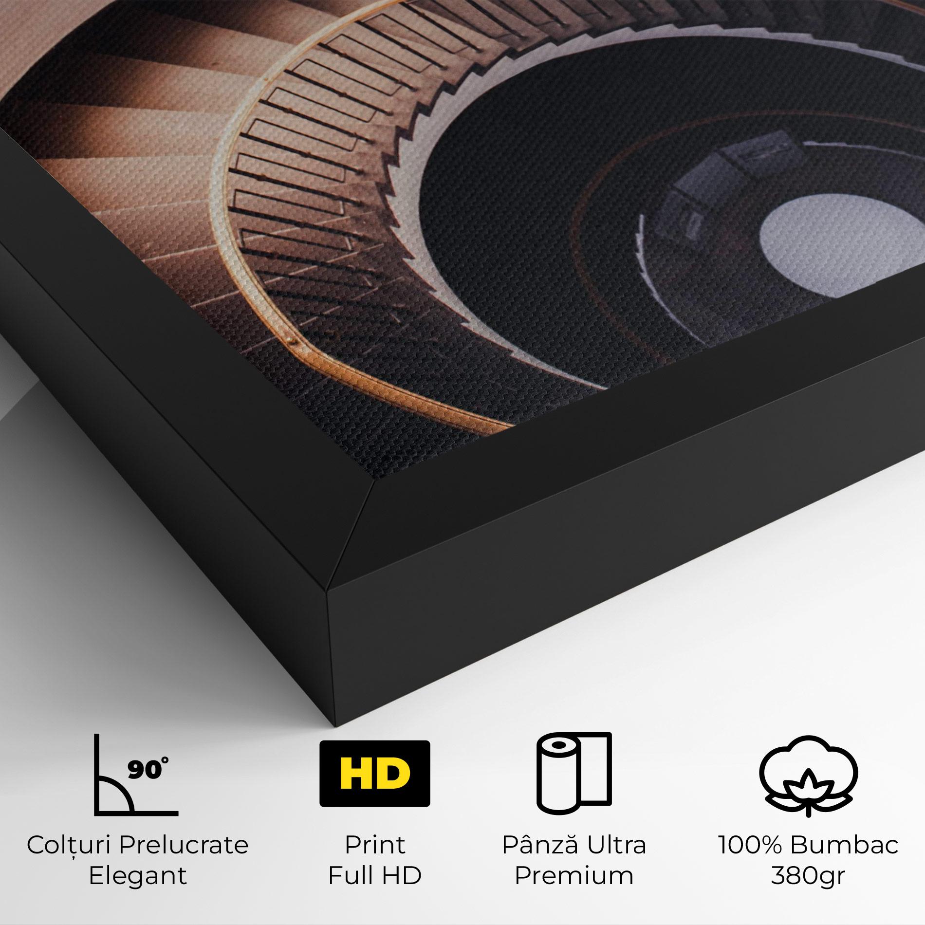 Tablou Canvas Grey Stairs Spiral mockup 4